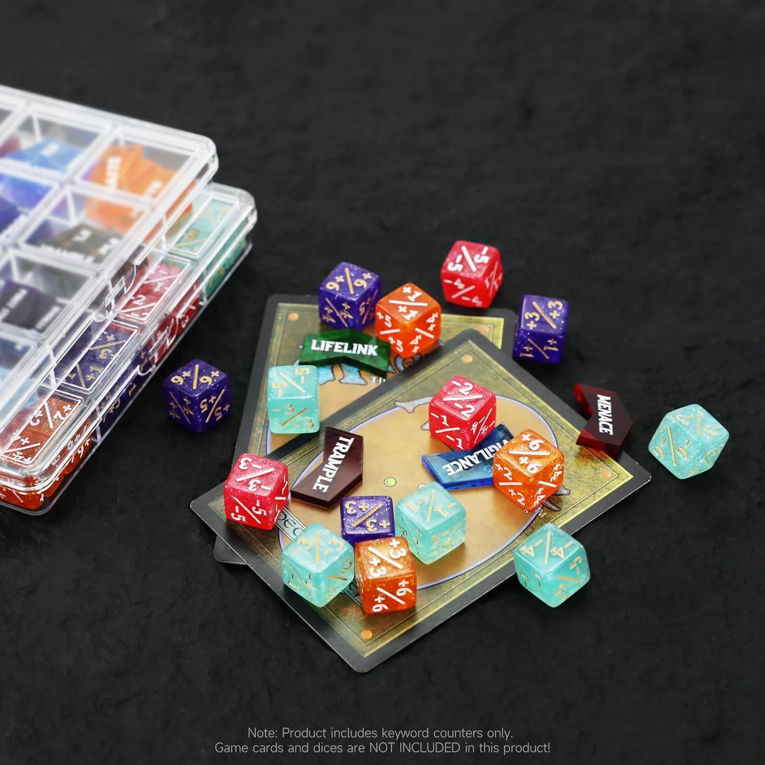 Dados de Contador MTG SIXPOINTS 108PCS 12mm +1/+1 Fichas