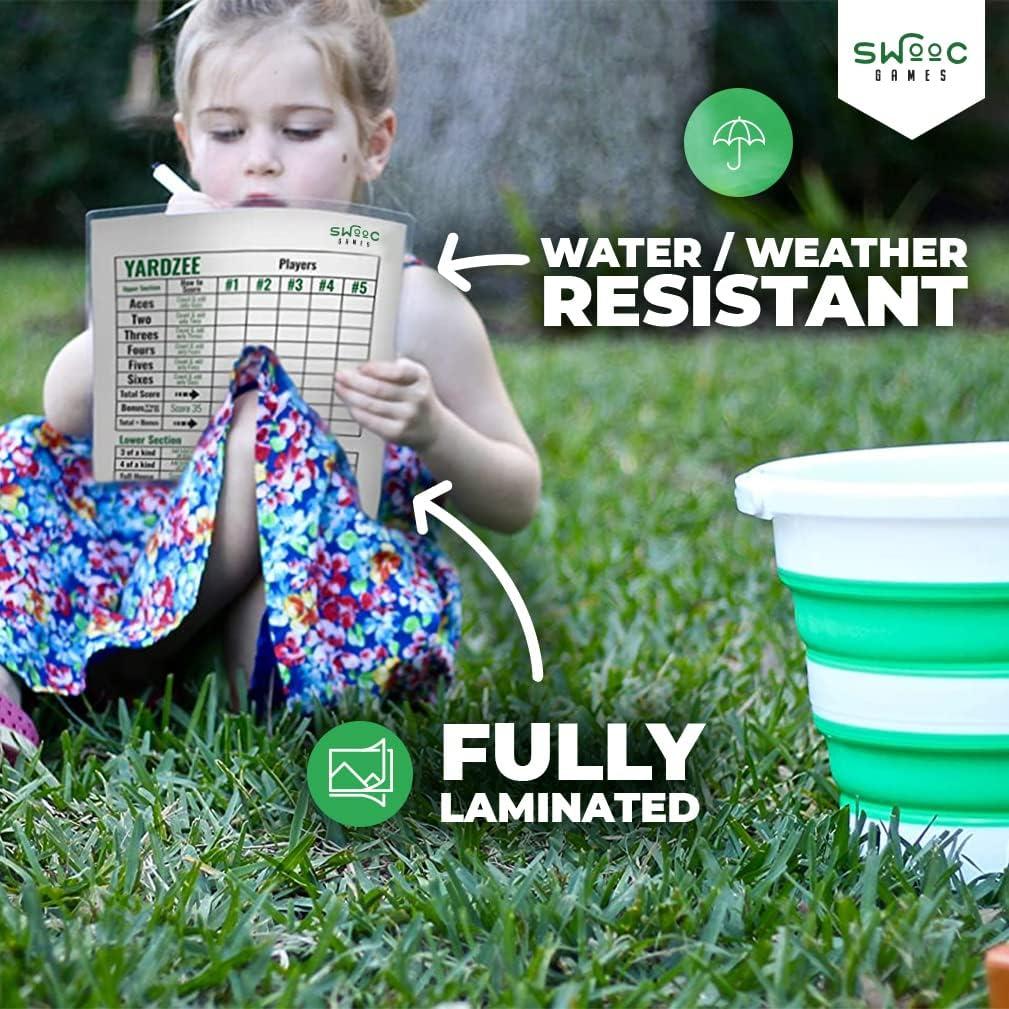 Tarjetas de Puntuación Laminadas SWOOC - 5 Paquete para Yardzee y Farkle