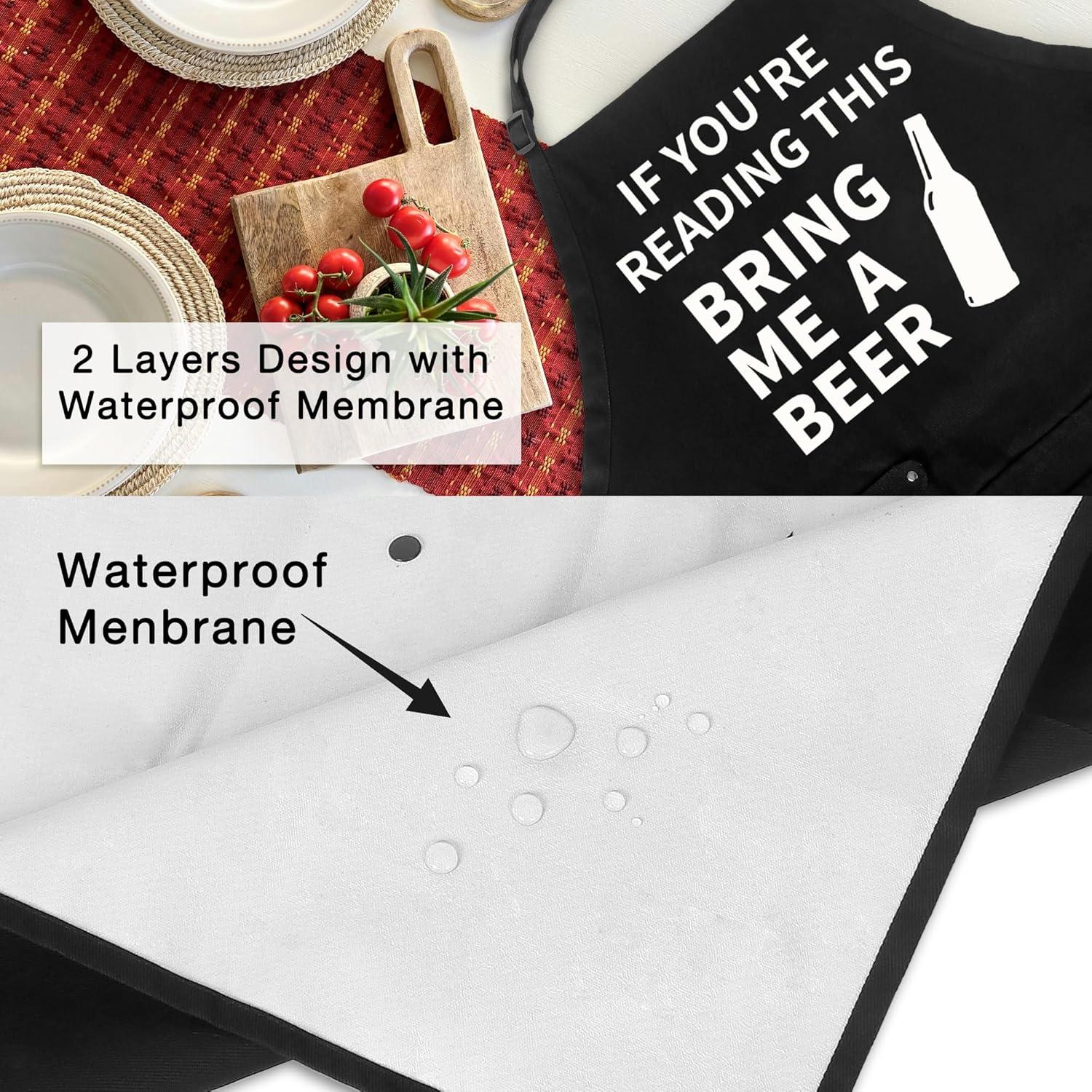 Delantal de Cocina Unisex con Bolsillos para BBQ - Regalo Papá