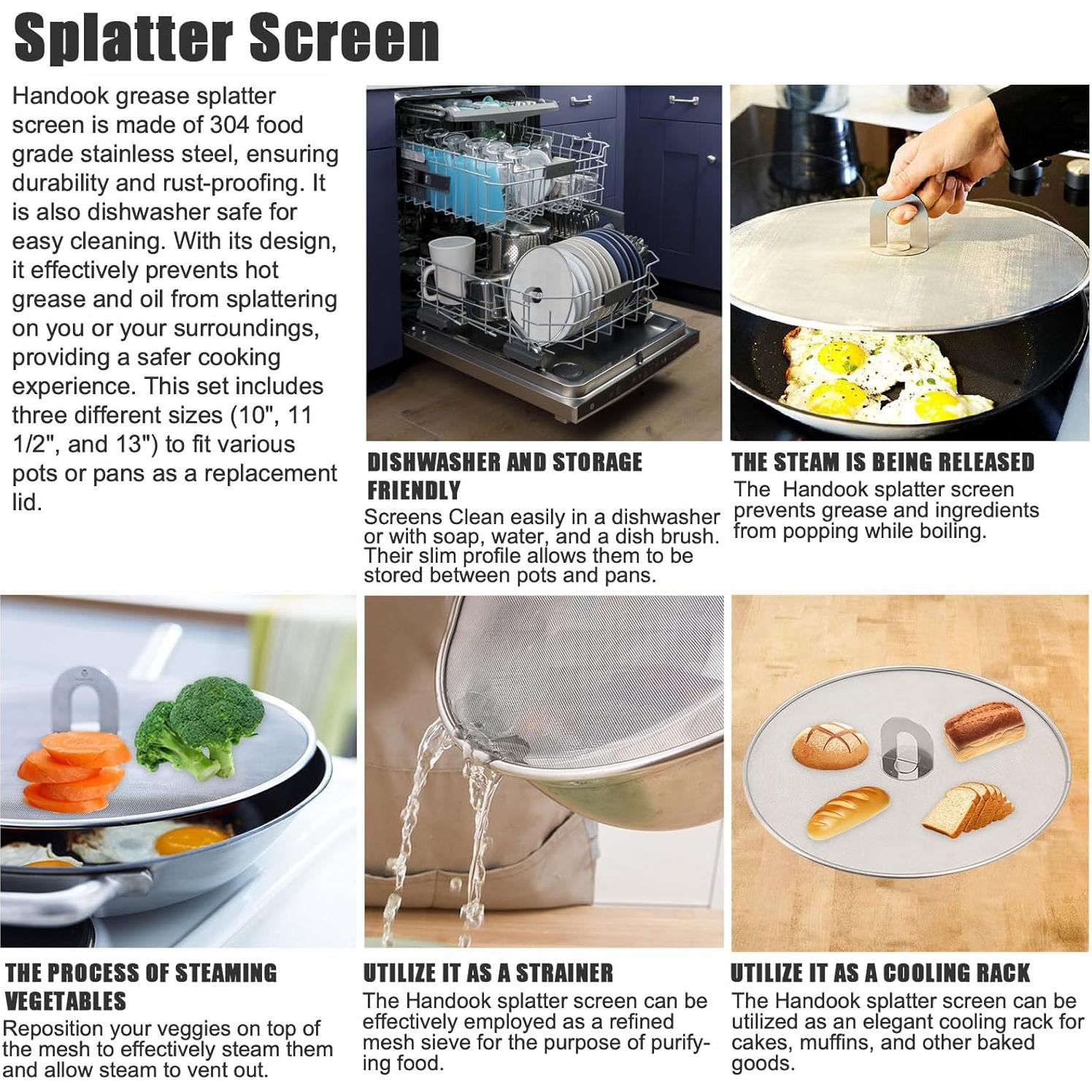 Juego de 3 Pantallas Antisalpicaduras Handook 25-33 cm