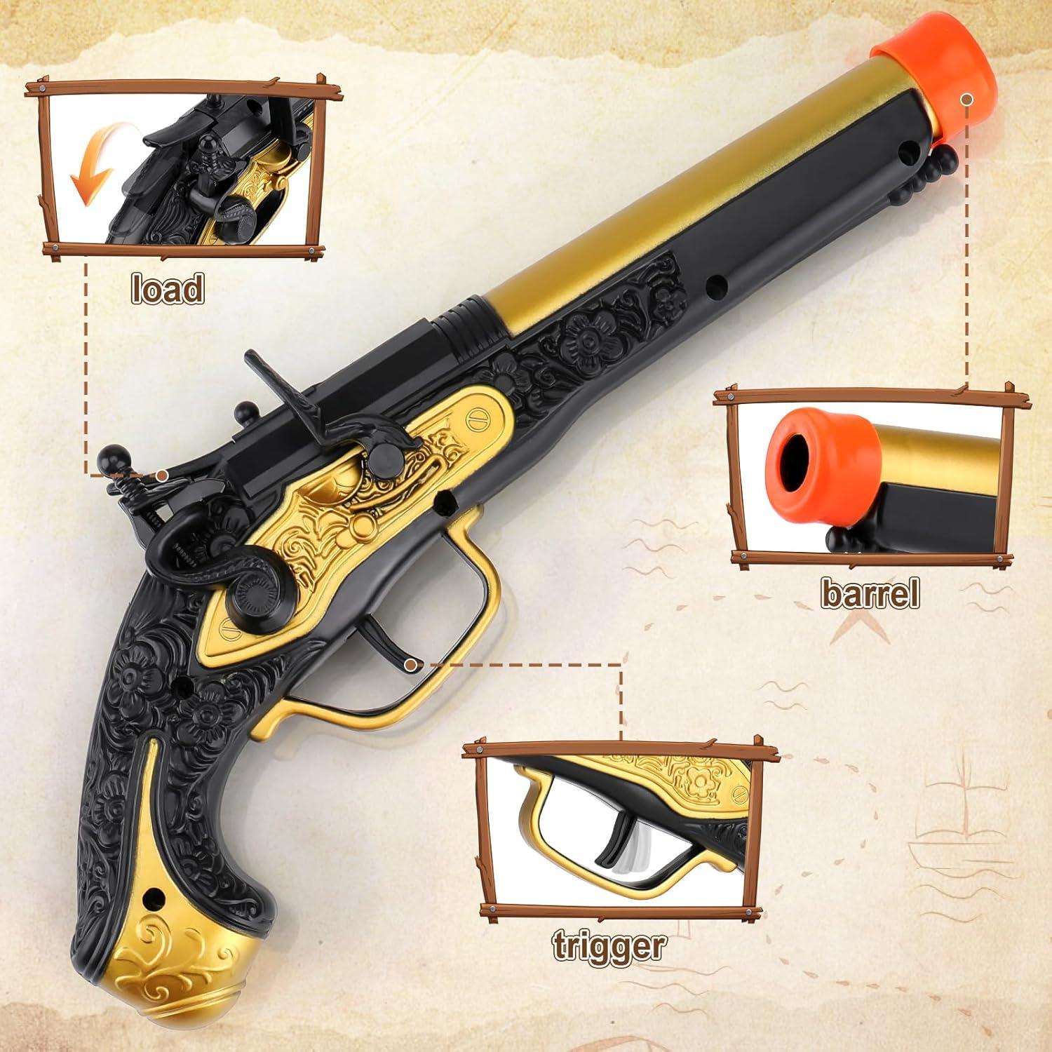 Blaster de Espuma Pirata HD con 20 Dardos - Juguete para Niños 3-8 Años