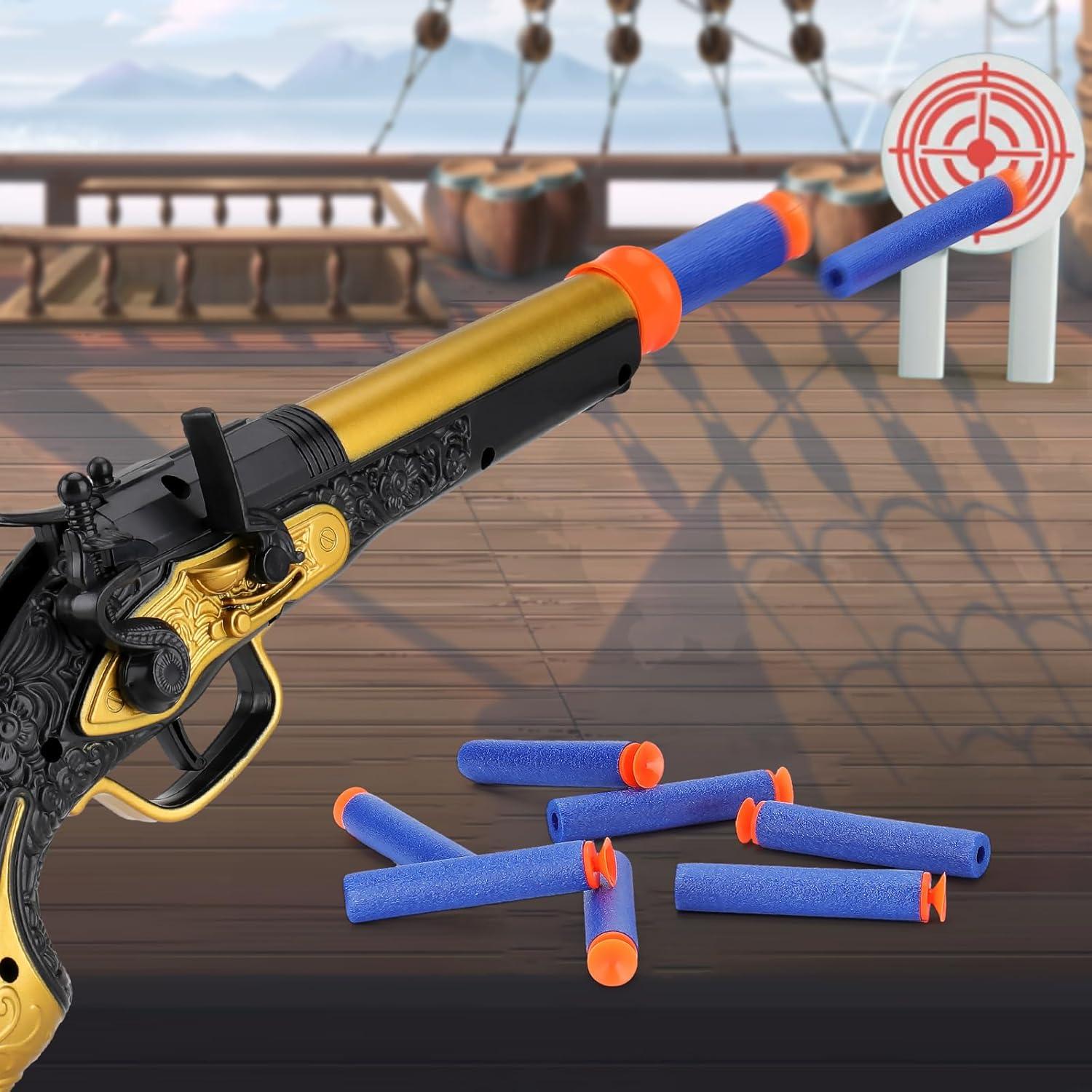 Blaster de Espuma Pirata HD con 20 Dardos - Juguete para Niños 3-8 Años