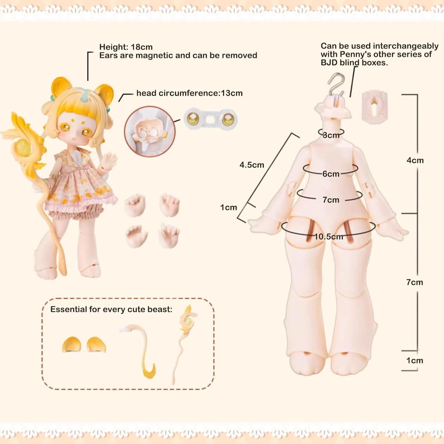 Muñeca Articulada CALEMBOU 20cm Magia de Bestias Lindas