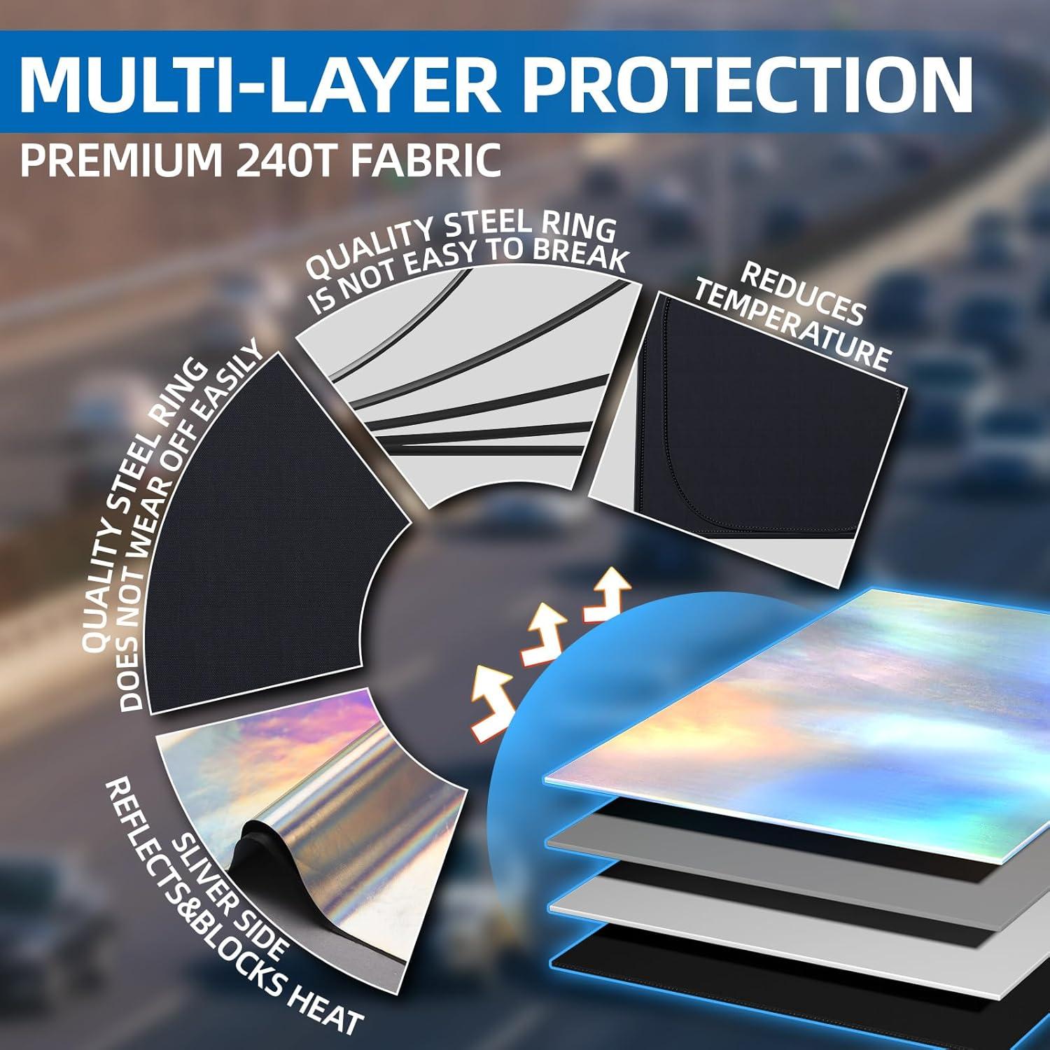 Protector Solar Plegable Aokway para Parabrisas 140x70 cm