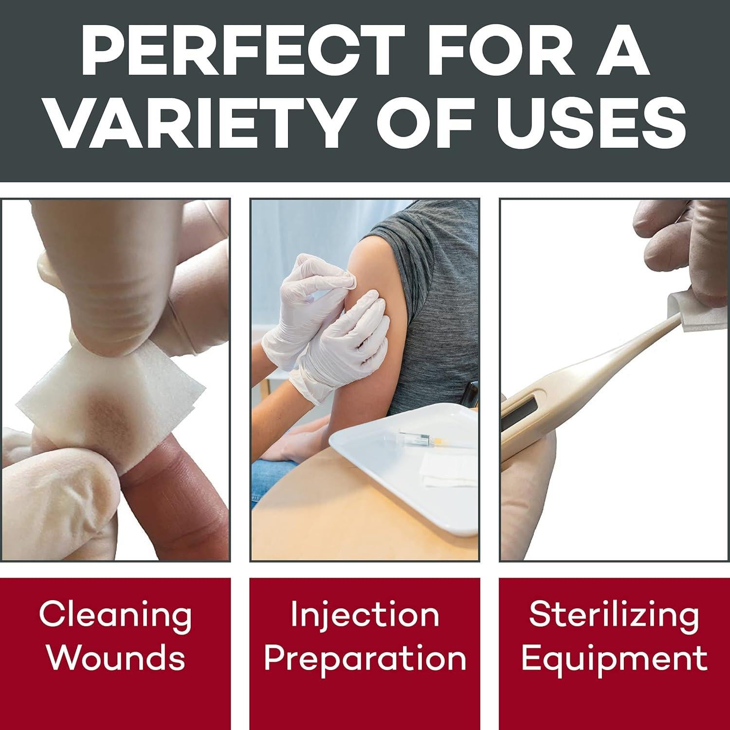 Toallitas Antiséticas de Alcohol Dealmed - 100 Unidades Sin Látex