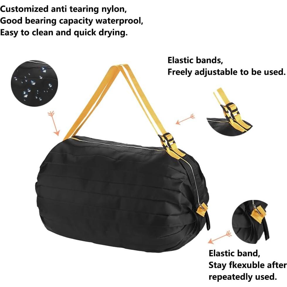 Bolsa de Compras Reutilizable Defrko Negra Plegable 39.9x39.9cm