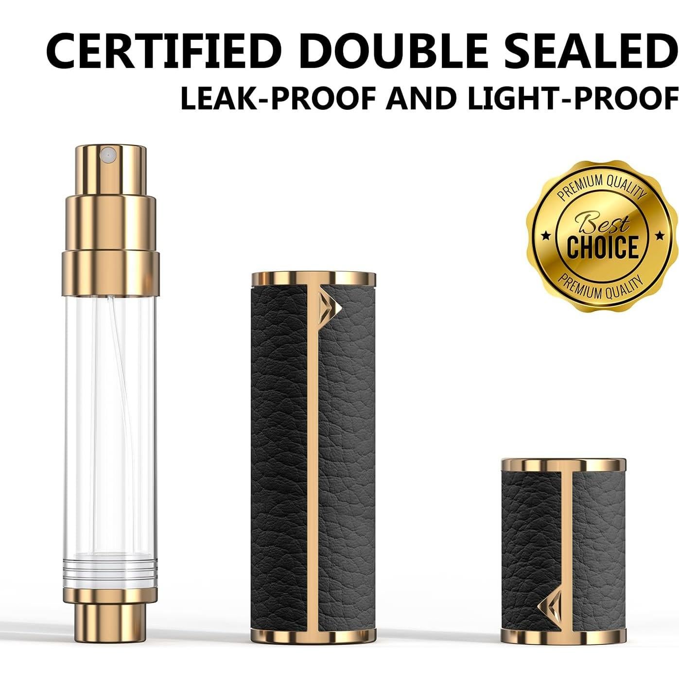 Atomizador de Perfume Recargable 8ml 3zorqinron Negro Cuero