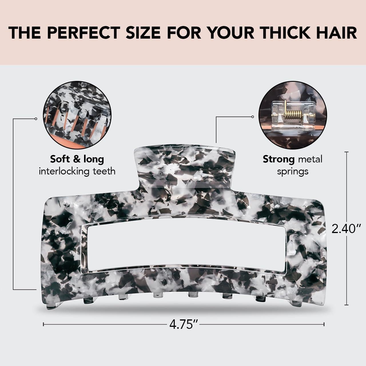 Clip de Garra Jumbo Kitsch para Cabello Negro - 12cm