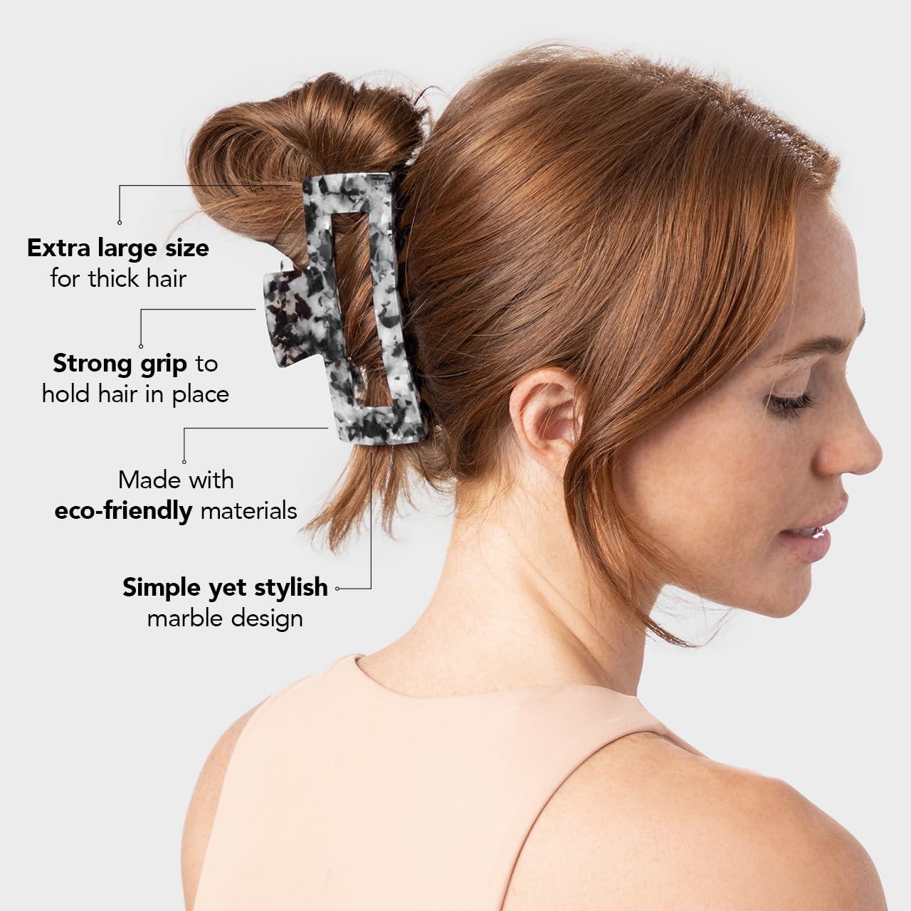 Clip de Garra Jumbo Kitsch para Cabello Negro - 12cm