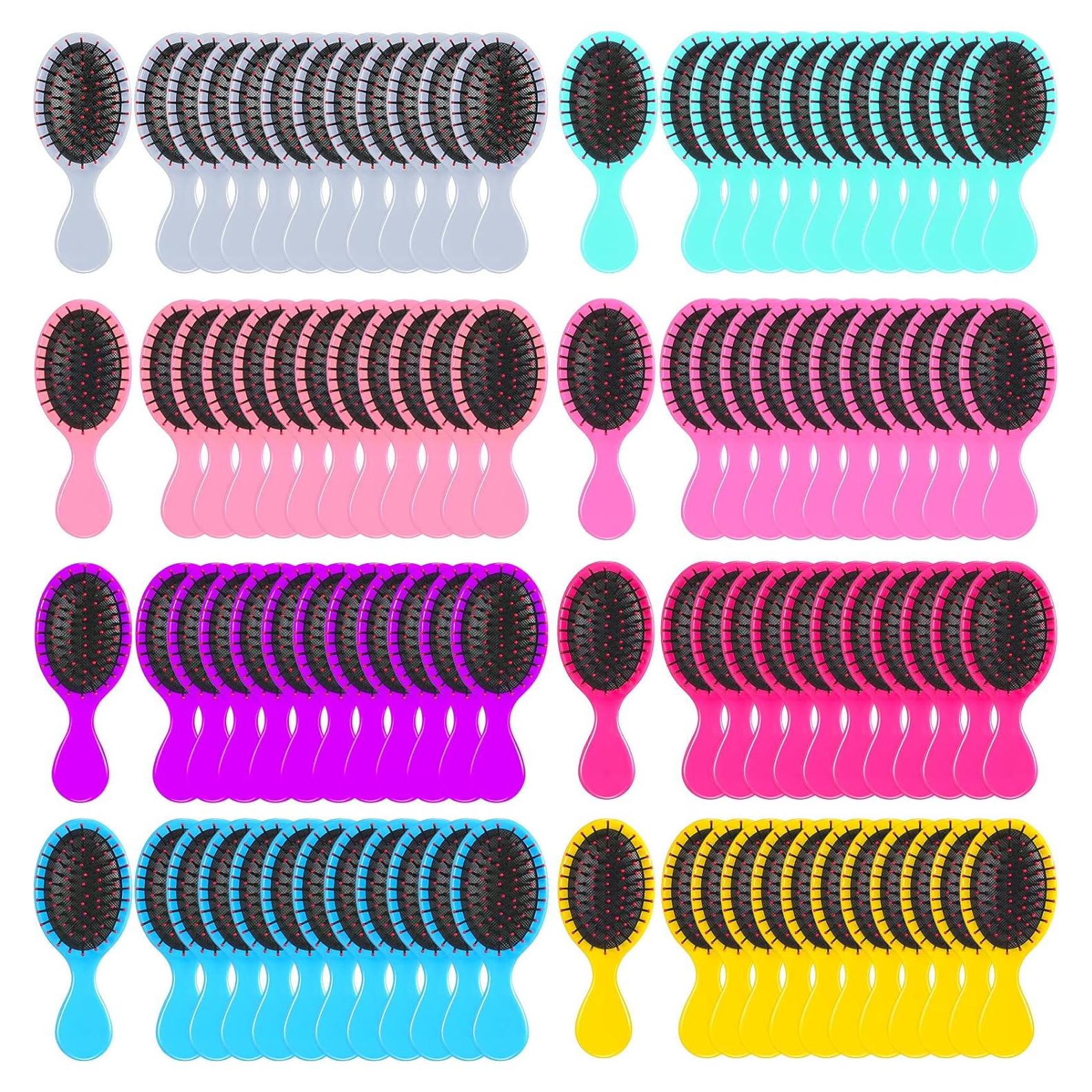 100 Cepillos Mini de Viaje Nuenen - Cerdas Suaves para Cabello