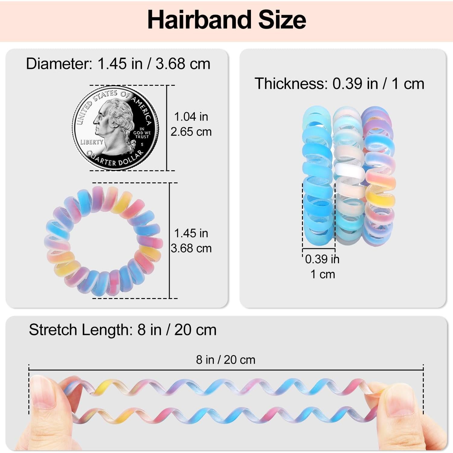 JessLab 20 Gomas de Pelo en Espiral Elásticas Sin Daño