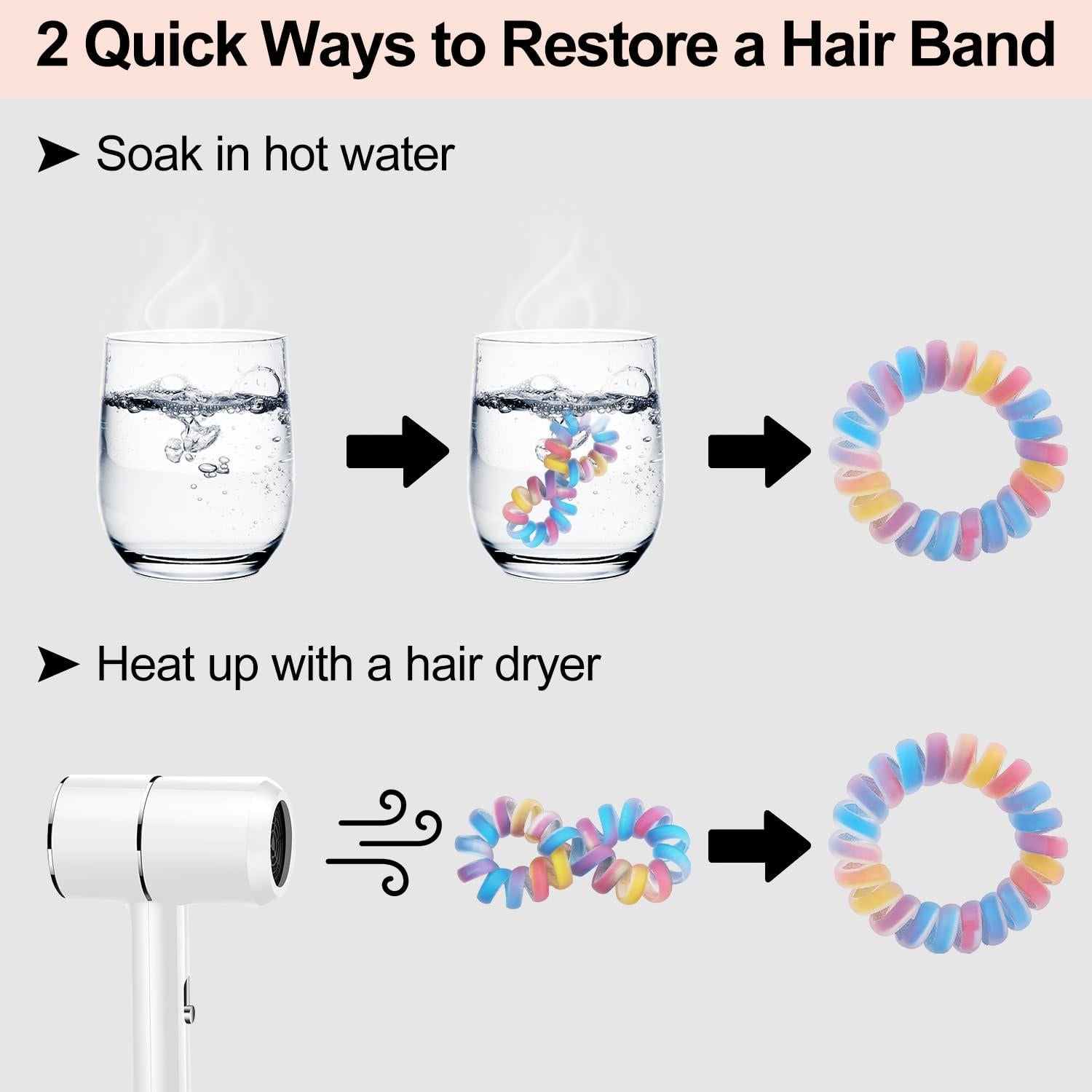 JessLab 20 Gomas de Pelo en Espiral Elásticas Sin Daño