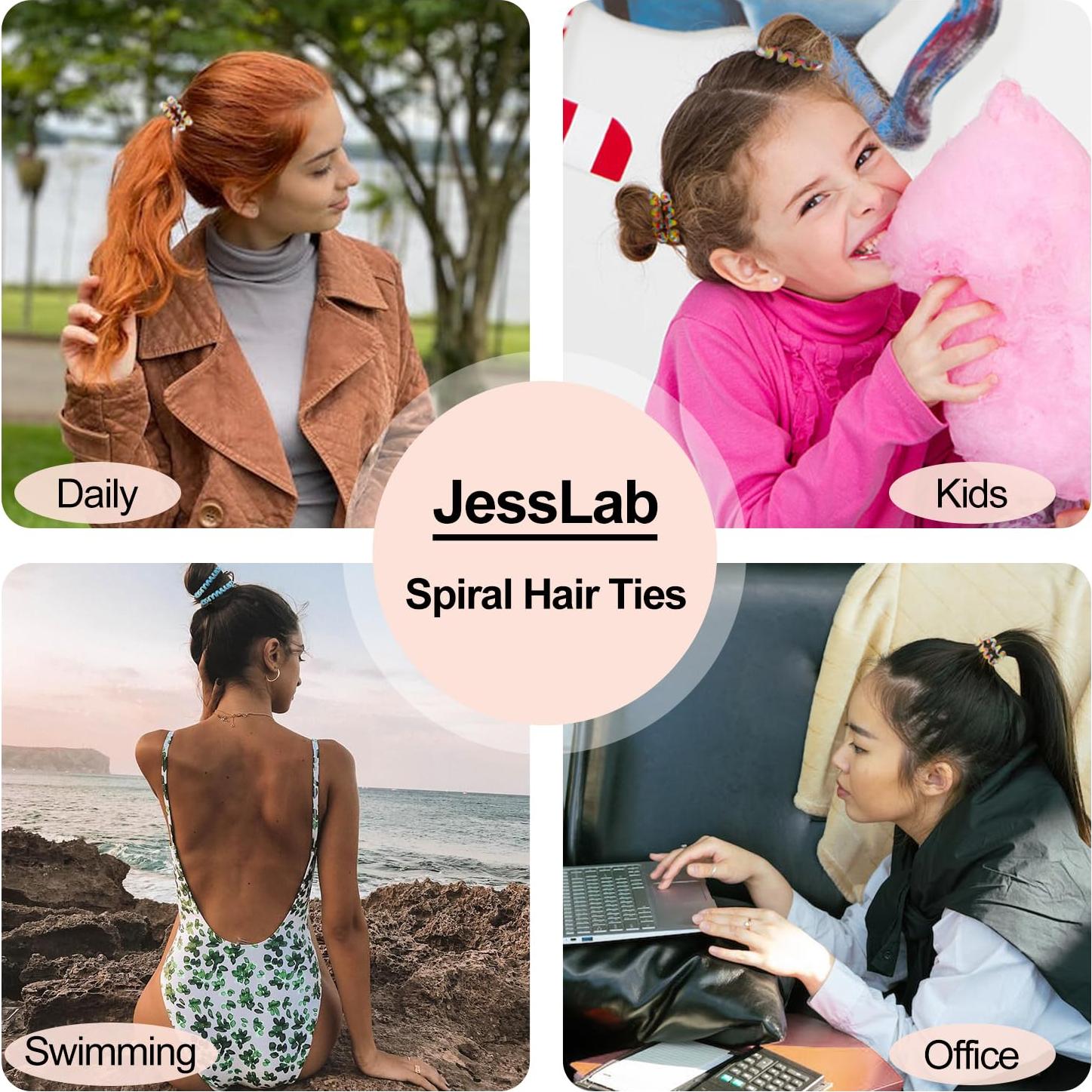 JessLab 20 Gomas de Pelo en Espiral Elásticas Sin Daño
