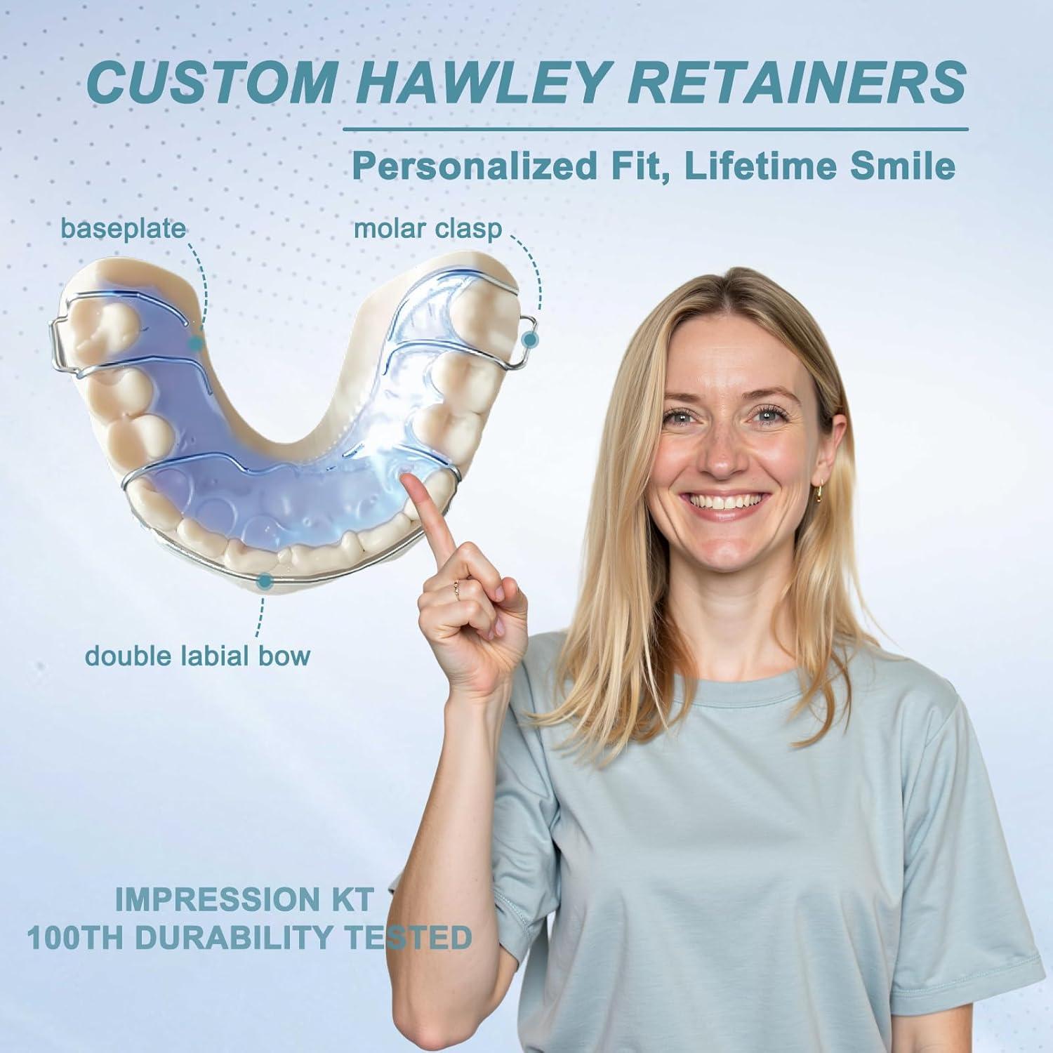 Frenos Dentales Hawley Personalizados QIIVOSM Azul 12.7x10.2cm