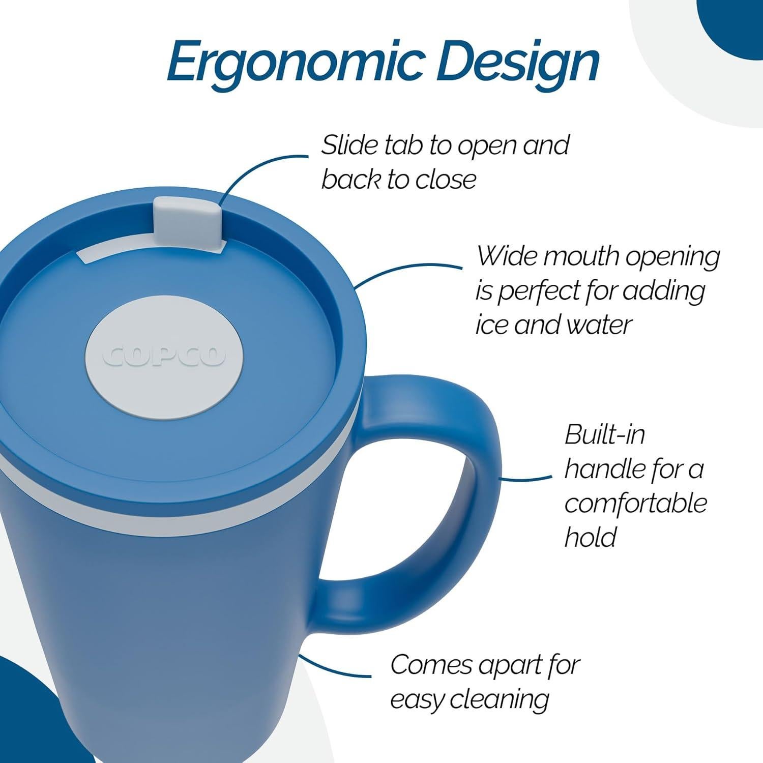 Taza de Viaje Copco Cone 500 ml - Aislante Doble Pared Azul