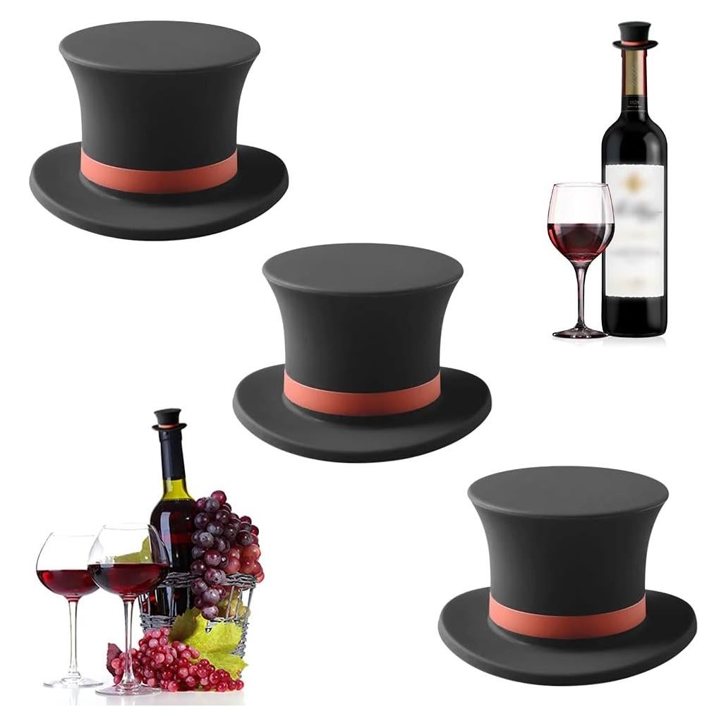 Tapones de Vino Reutilizables Kitwinney - 3 Piezas Silicona