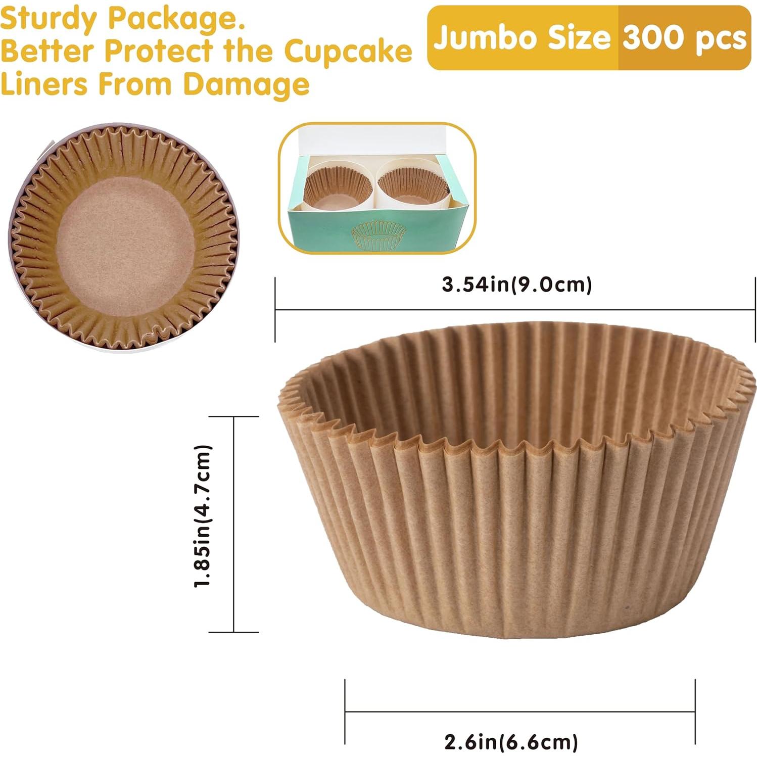 Forros de Cupcake Jumbo 300 pcs GoldenBakeryFamily Naturales