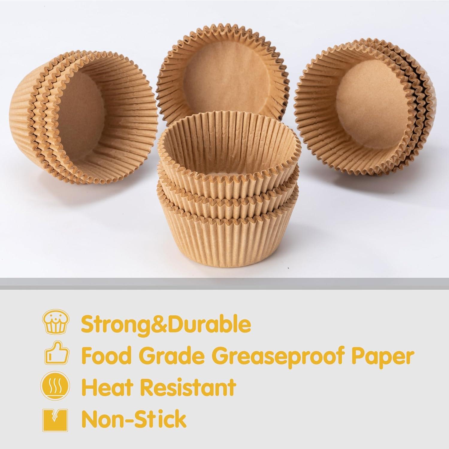 Forros de Cupcake Jumbo 300 pcs GoldenBakeryFamily Naturales