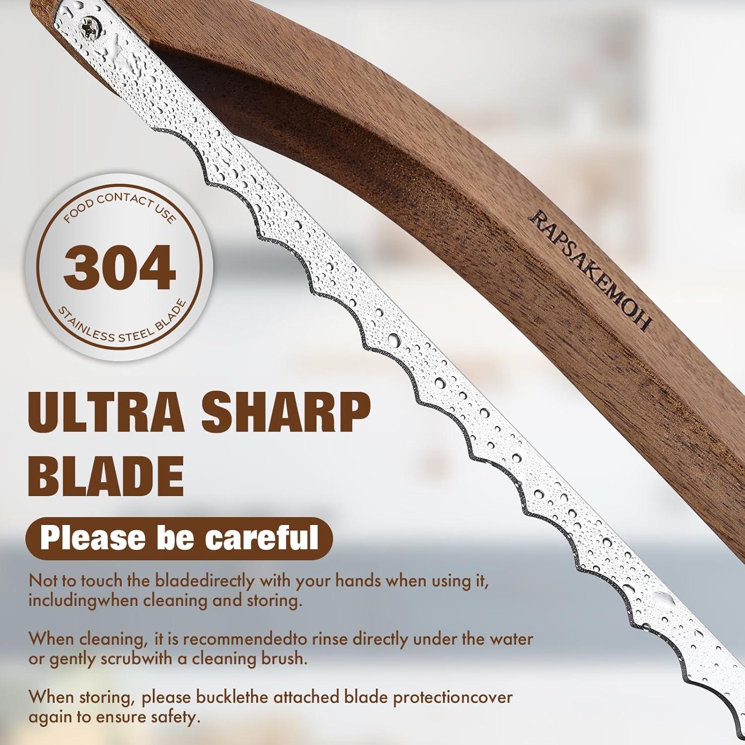 Cuchillo de Pan Serrado RAPSAKEMOH 39.9 cm Mango de Madera