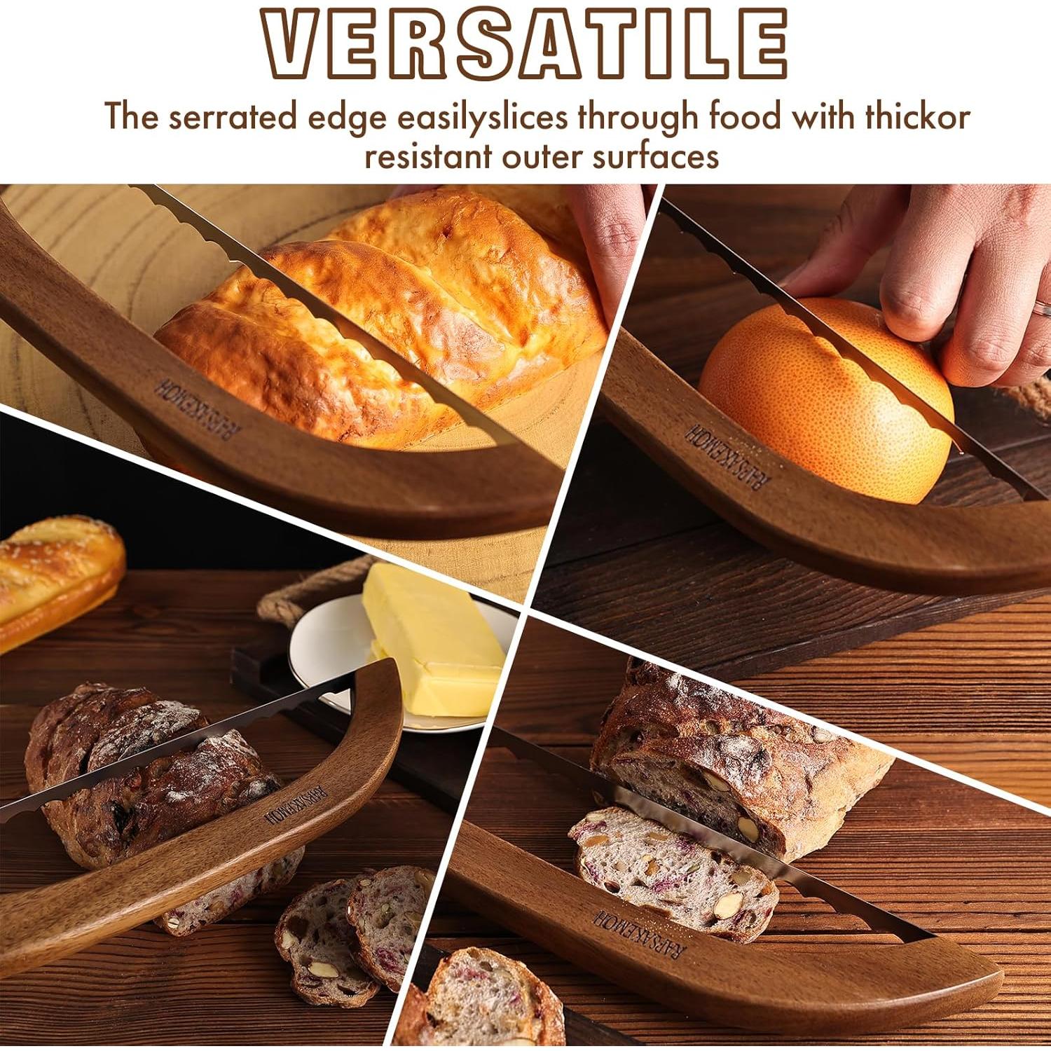 Cuchillo de Pan Serrado RAPSAKEMOH 39.9 cm Mango de Madera