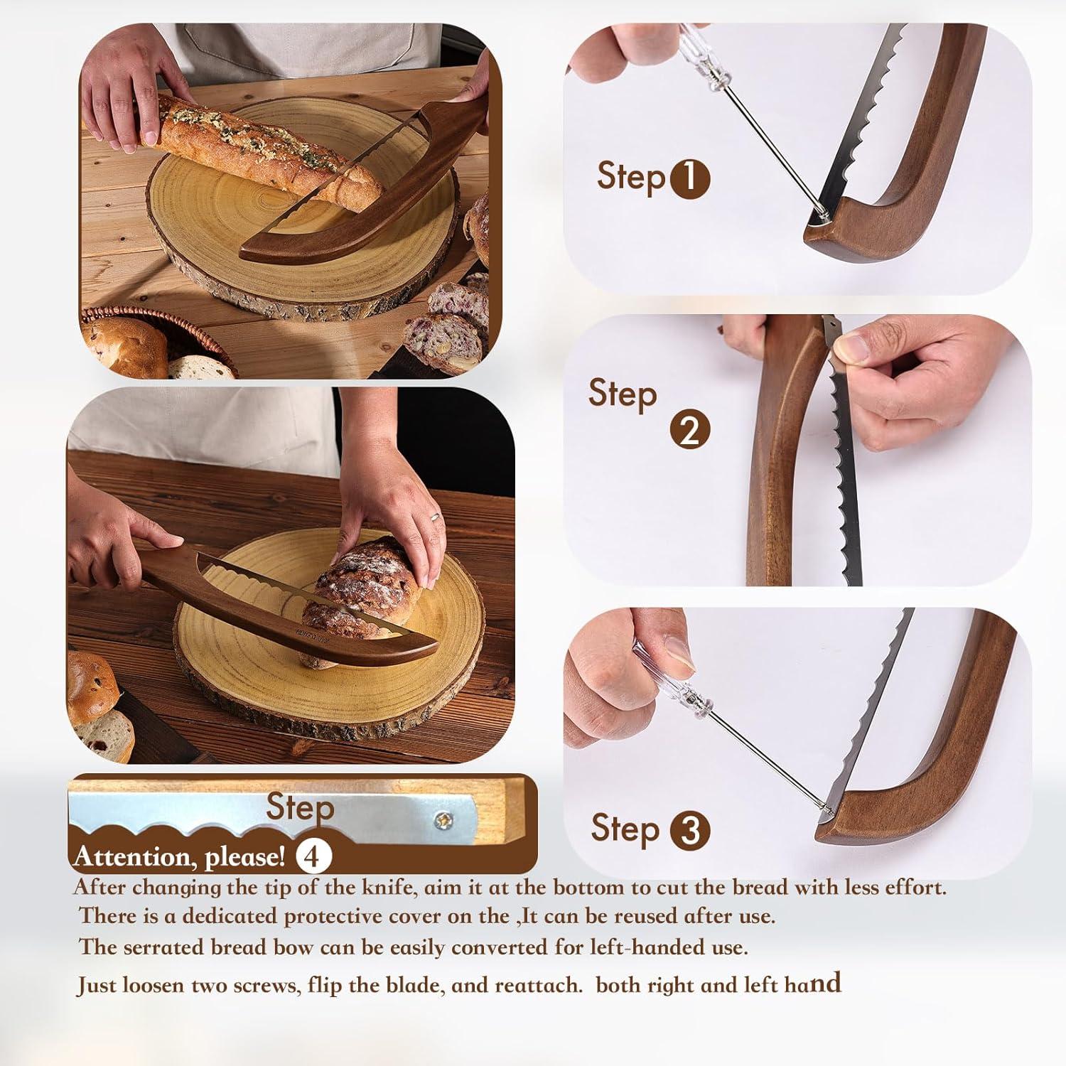 Cuchillo de Pan Serrado RAPSAKEMOH 39.9 cm Mango de Madera