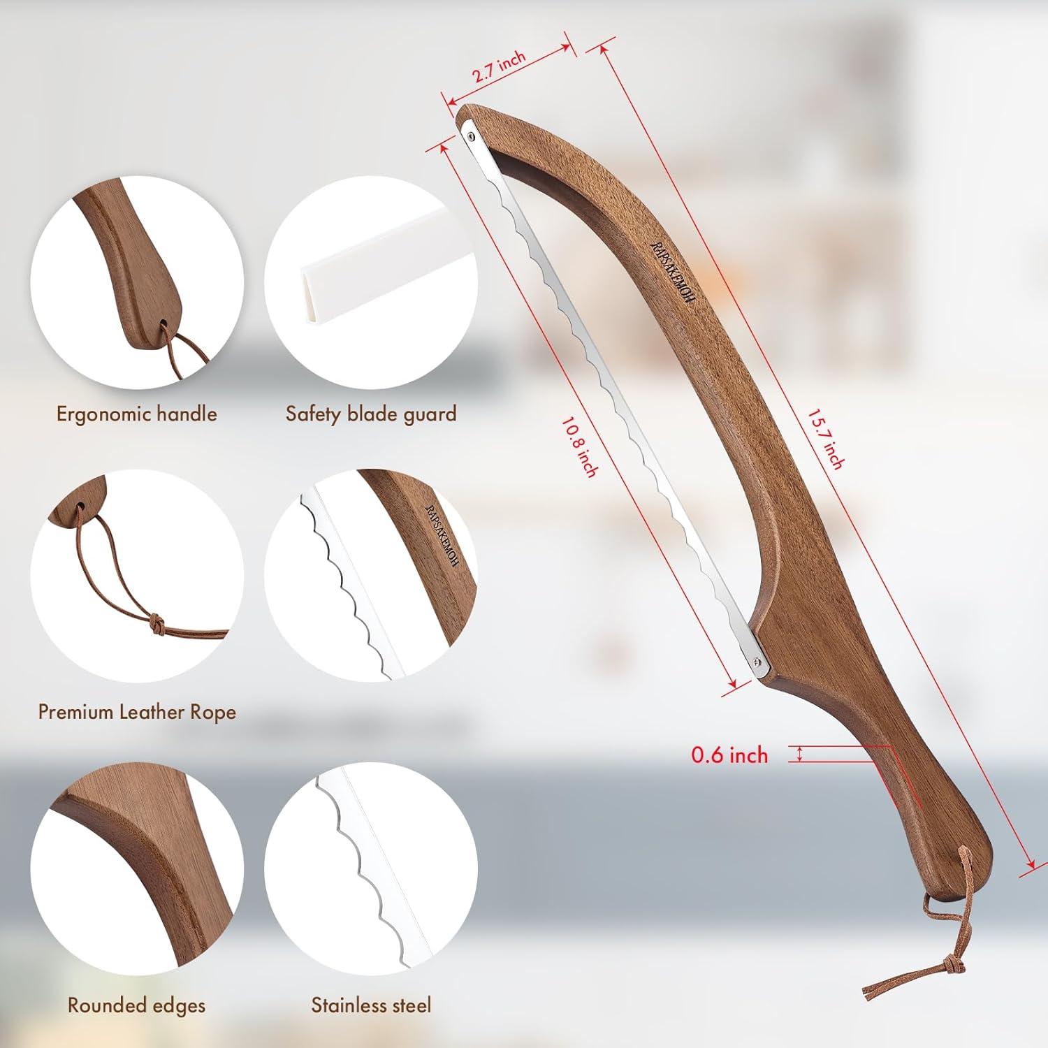 Cuchillo de Pan Serrado RAPSAKEMOH 39.9 cm Mango de Madera