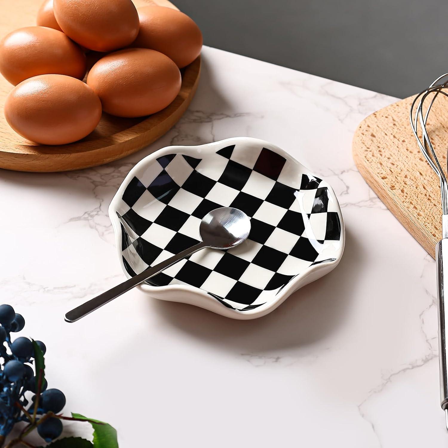 Soporte de Cuchara Cerámica Koythin Negro Resistente al Calor