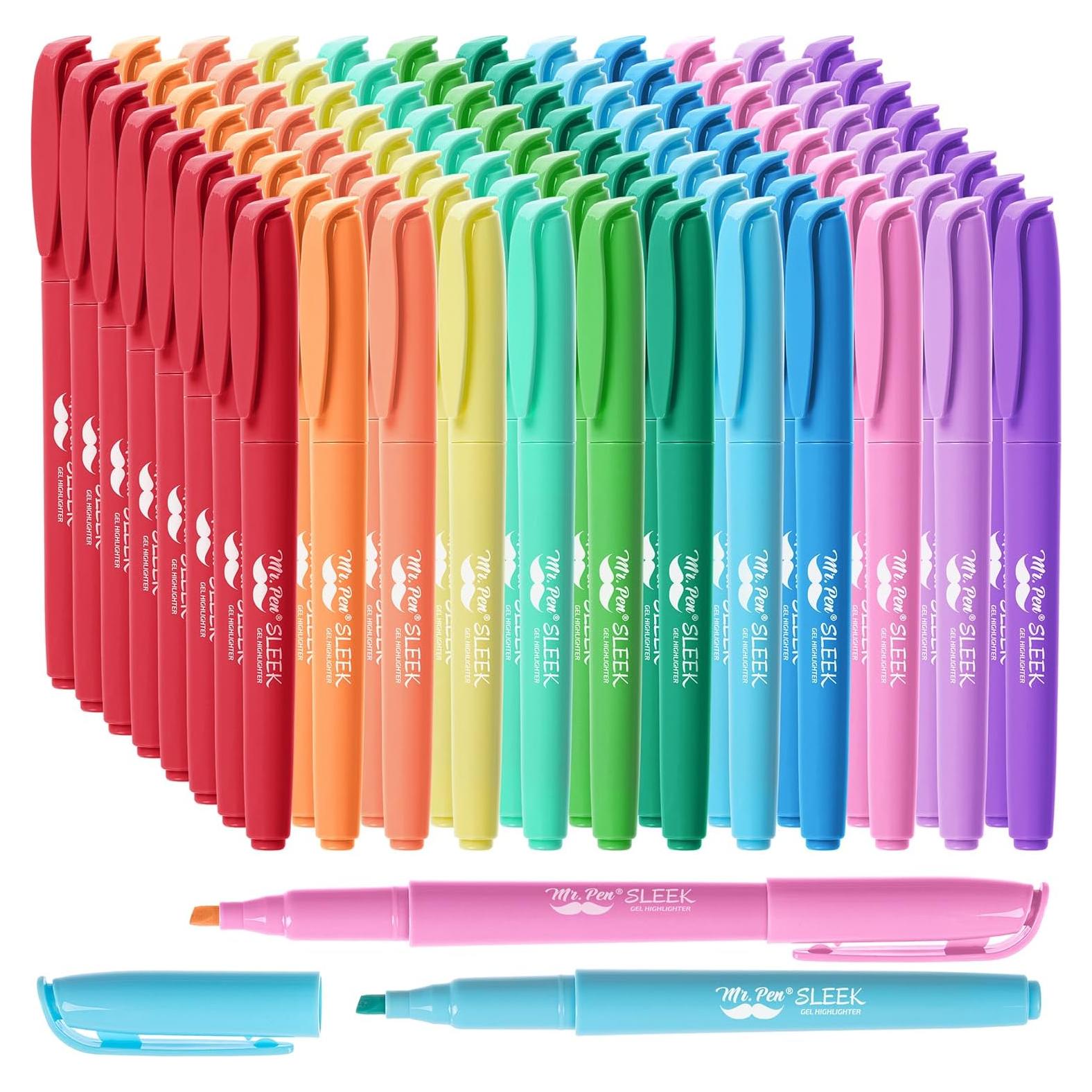 Marcadores Fluorescentes Pastel Mr. Pen, Set de 96 Colores