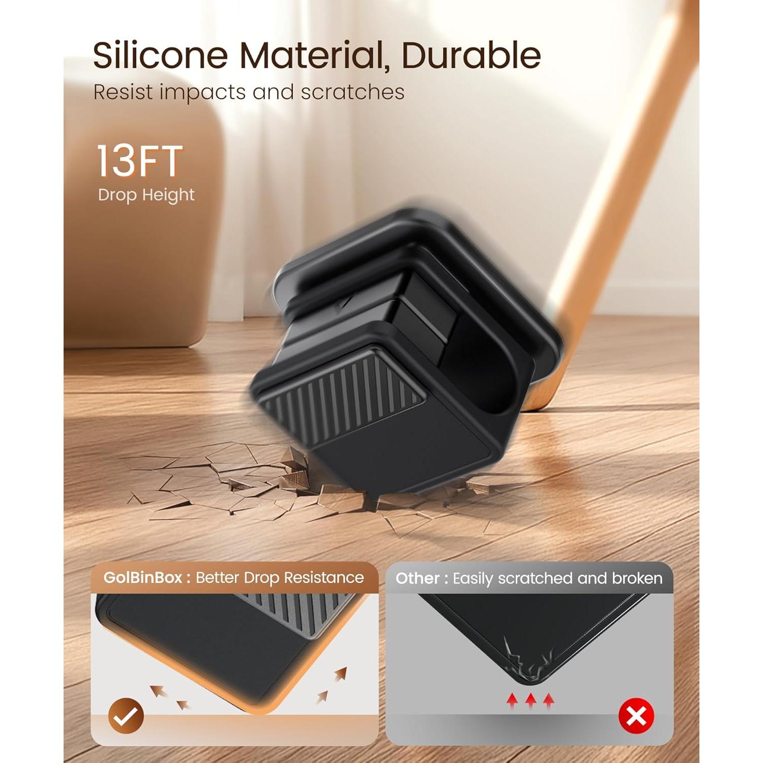 6 Clips Magnéticos para Cables GolbinBox, Negro, Brillan en la Oscuridad