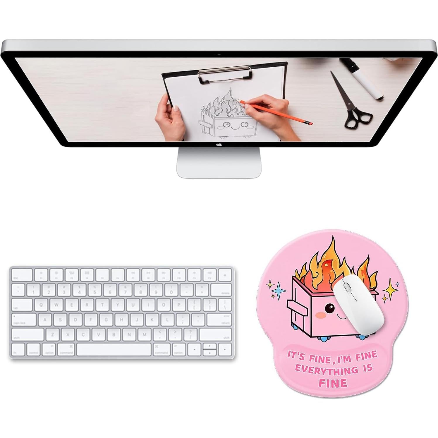 Alfombrilla de Ratón Ergonómica Hancynir con Soporte para Muñeca