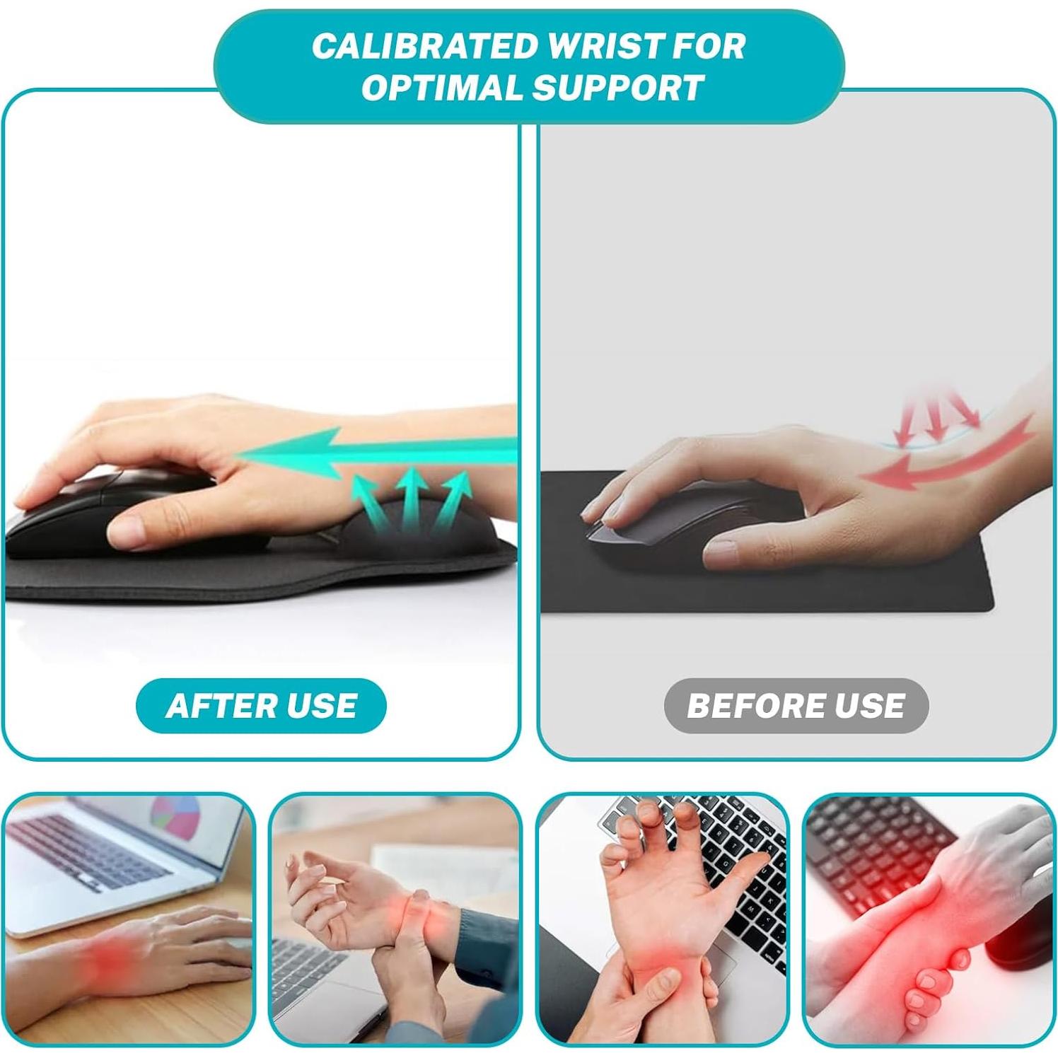 Alfombrilla de Ratón Ergonómica Hancynir con Soporte para Muñeca