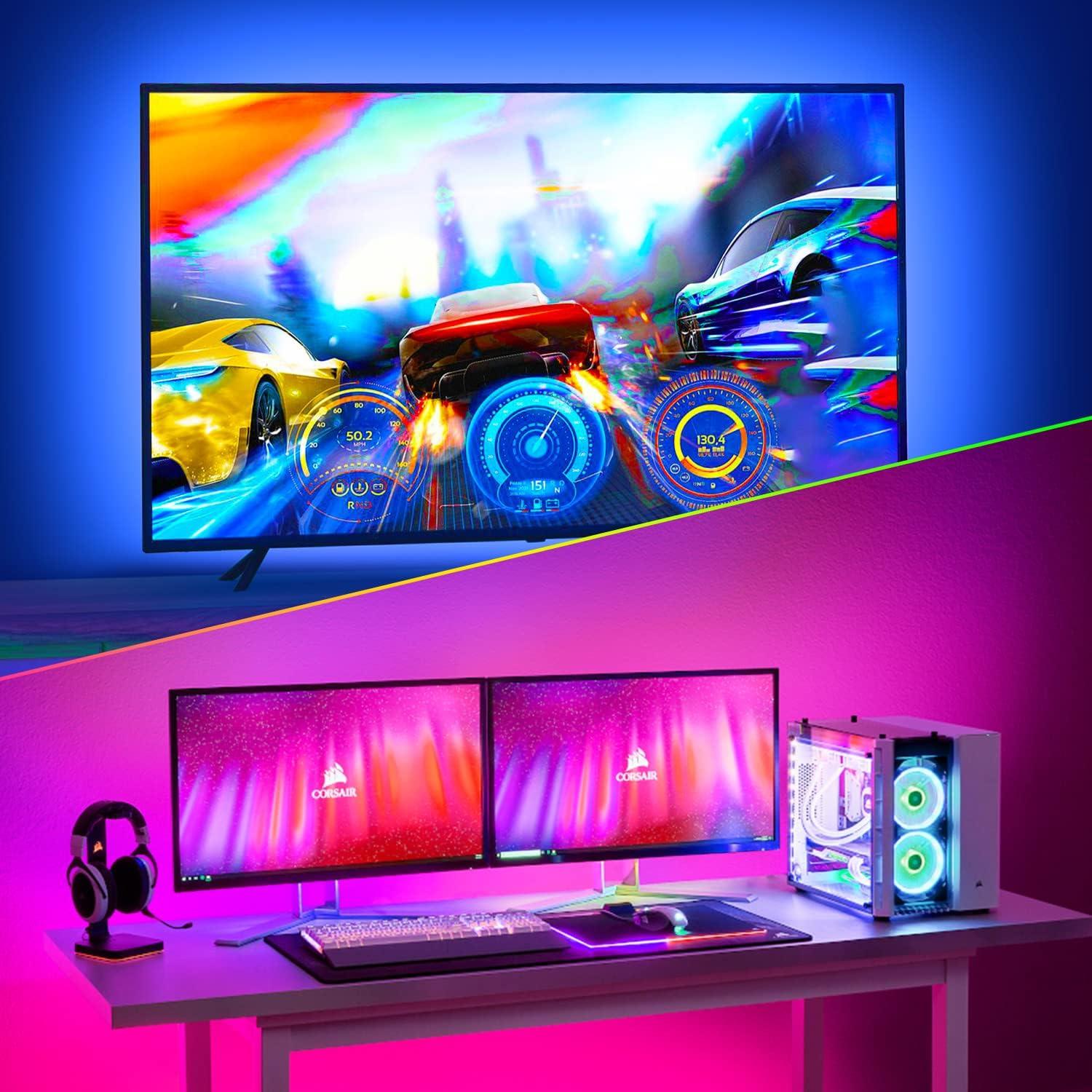 Tira LED RGBW HAMLITE 5.3m para TV 75-80" Control por Voz