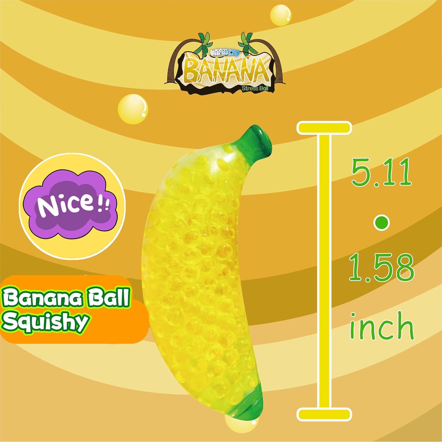 Pelota Antiestrés Aplastable Kawaite Plátano 12.99 cm