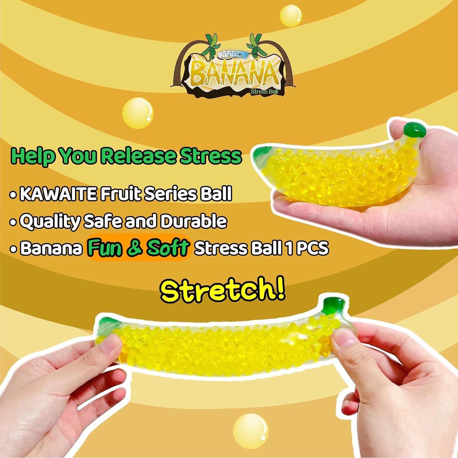 Pelota Antiestrés Aplastable Kawaite Plátano 12.99 cm