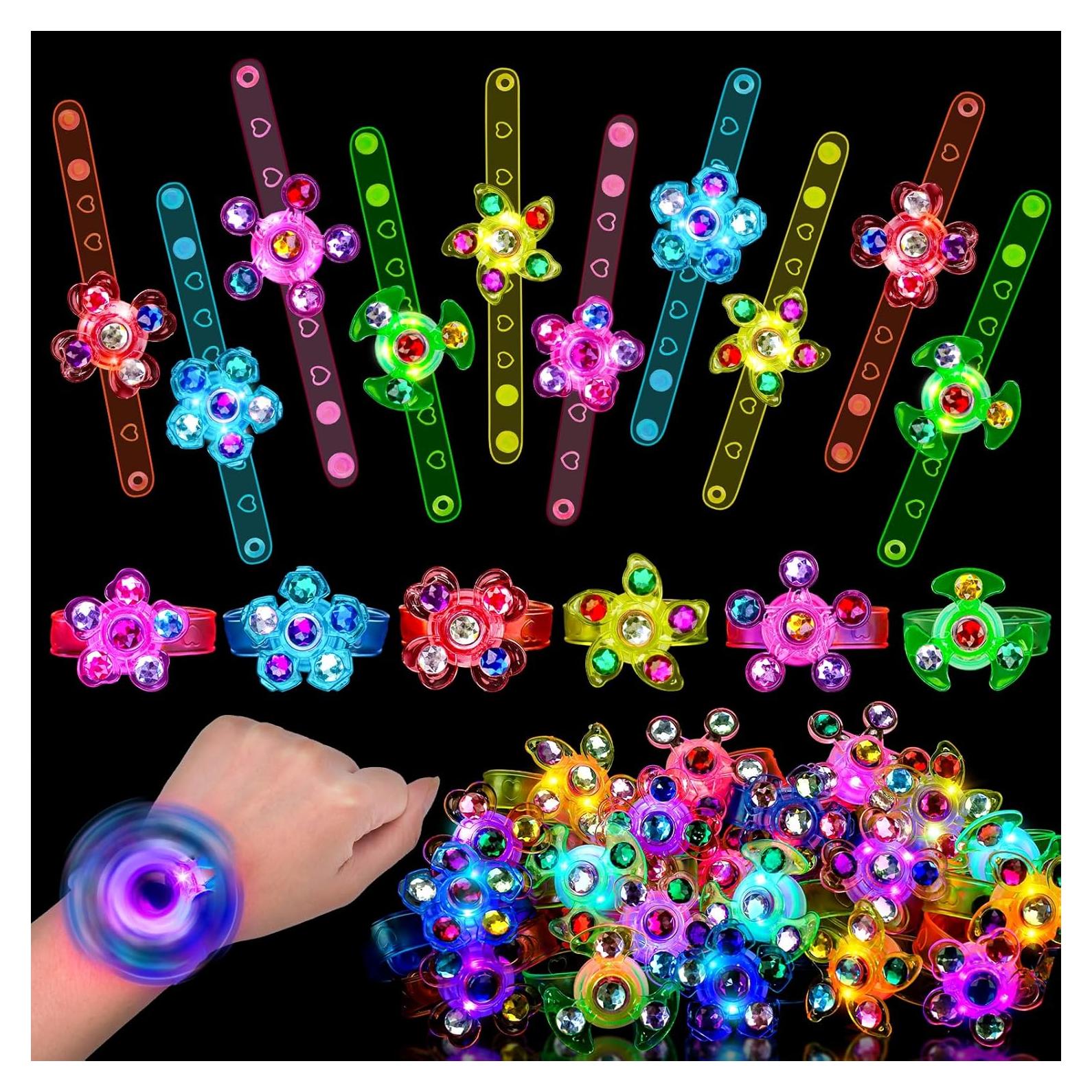 24 Pulseras Fidget LED Brillantes Thremhoo para Niños