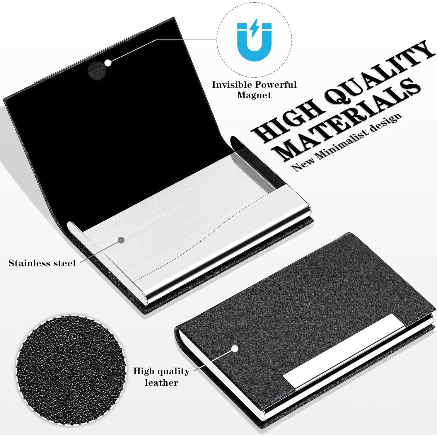 Portatarjetas de Negocios Padike de Cuero PU y Acero Inoxidable