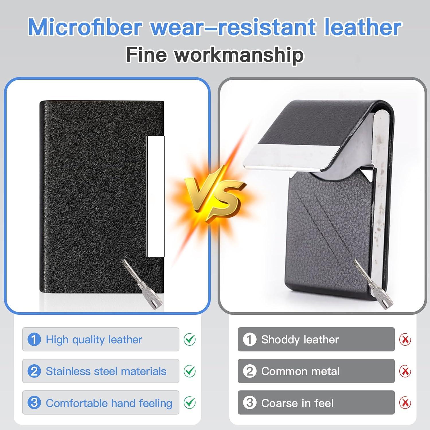 Portatarjetas de Negocios Padike de Cuero PU y Acero Inoxidable