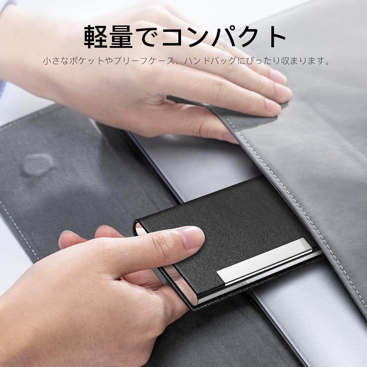 Portatarjetas de Negocios Padike de Cuero PU y Acero Inoxidable