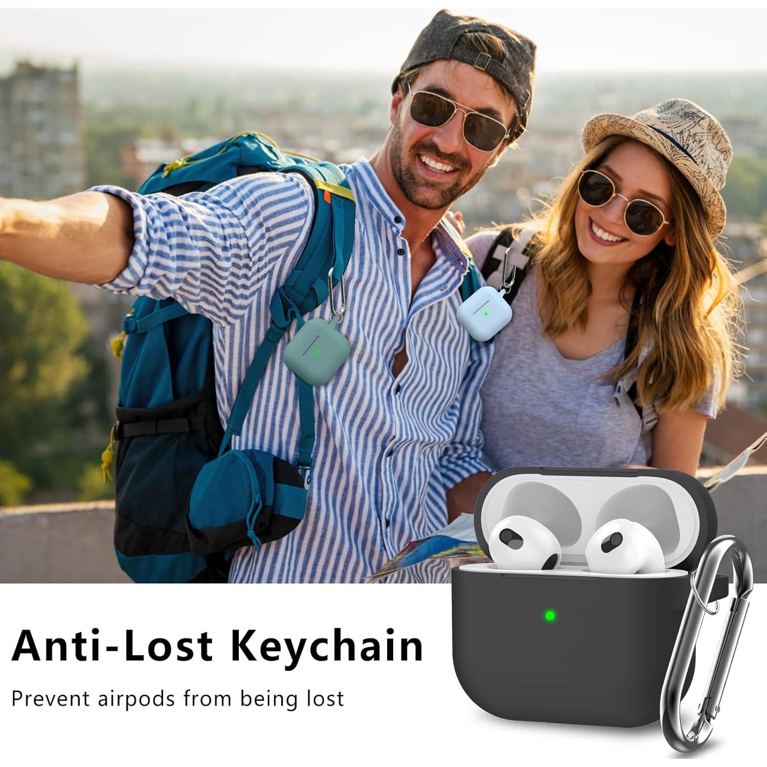 Funda Protectora de Silicona para AirPods 3ra Generación - Negro