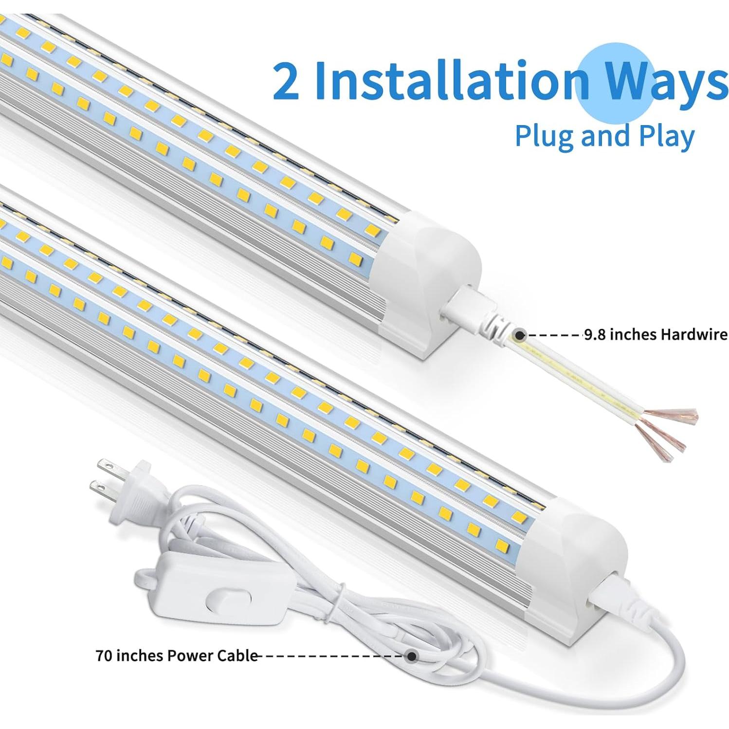 Luz LED de Taller CNSUNWAY 2FT 24W 3600LM Luz Diurna