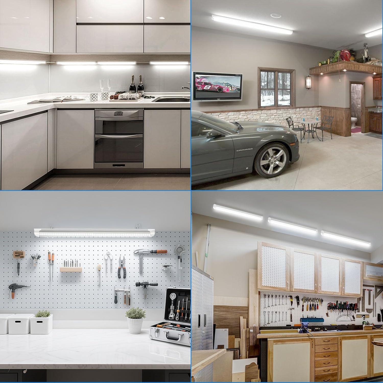 Luz LED de Taller CNSUNWAY 2FT 24W 3600LM Luz Diurna