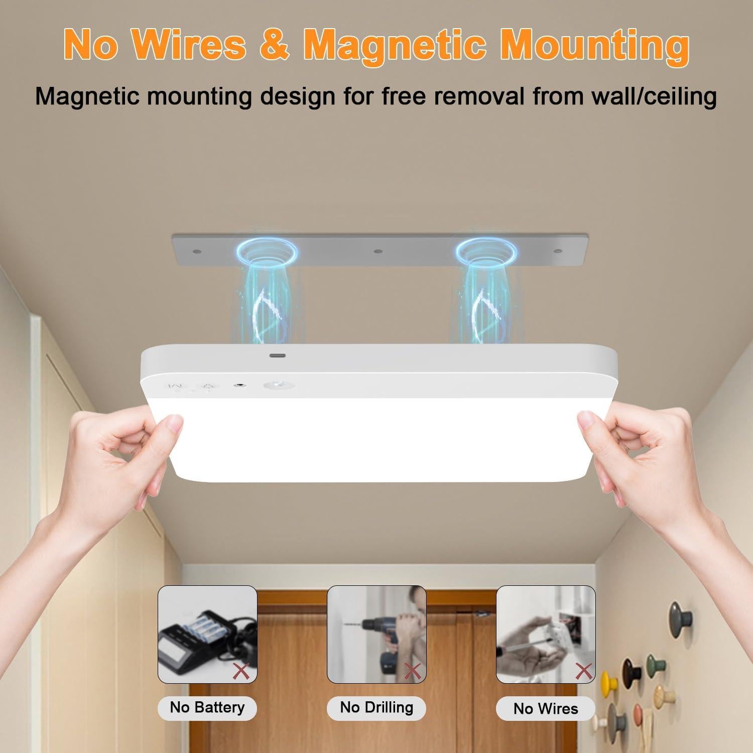 Luz de Armario Recargable TOOWELL con Sensor de Movimiento 400 Lúmenes