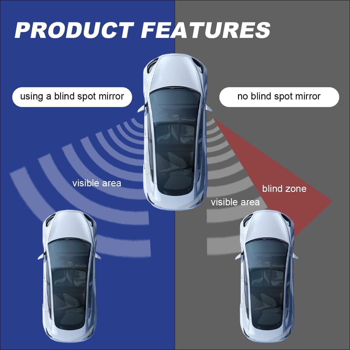 Espejo de Punto Ciego Convexo BDZMC 360° Ajustable Negro