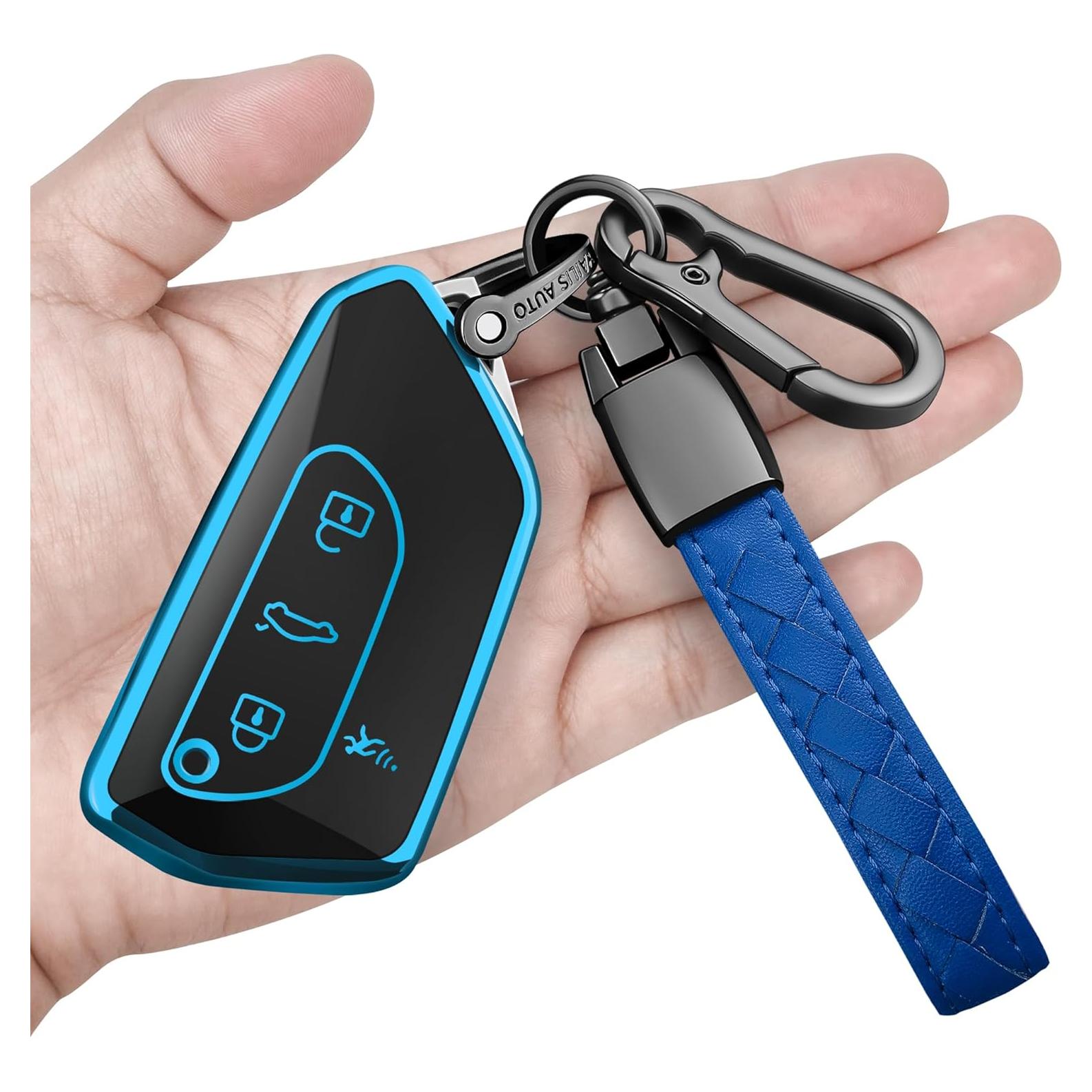 Cubierta de llavero Sindeda para Volkswagen Golf 8 y Skoda Octavia Azul