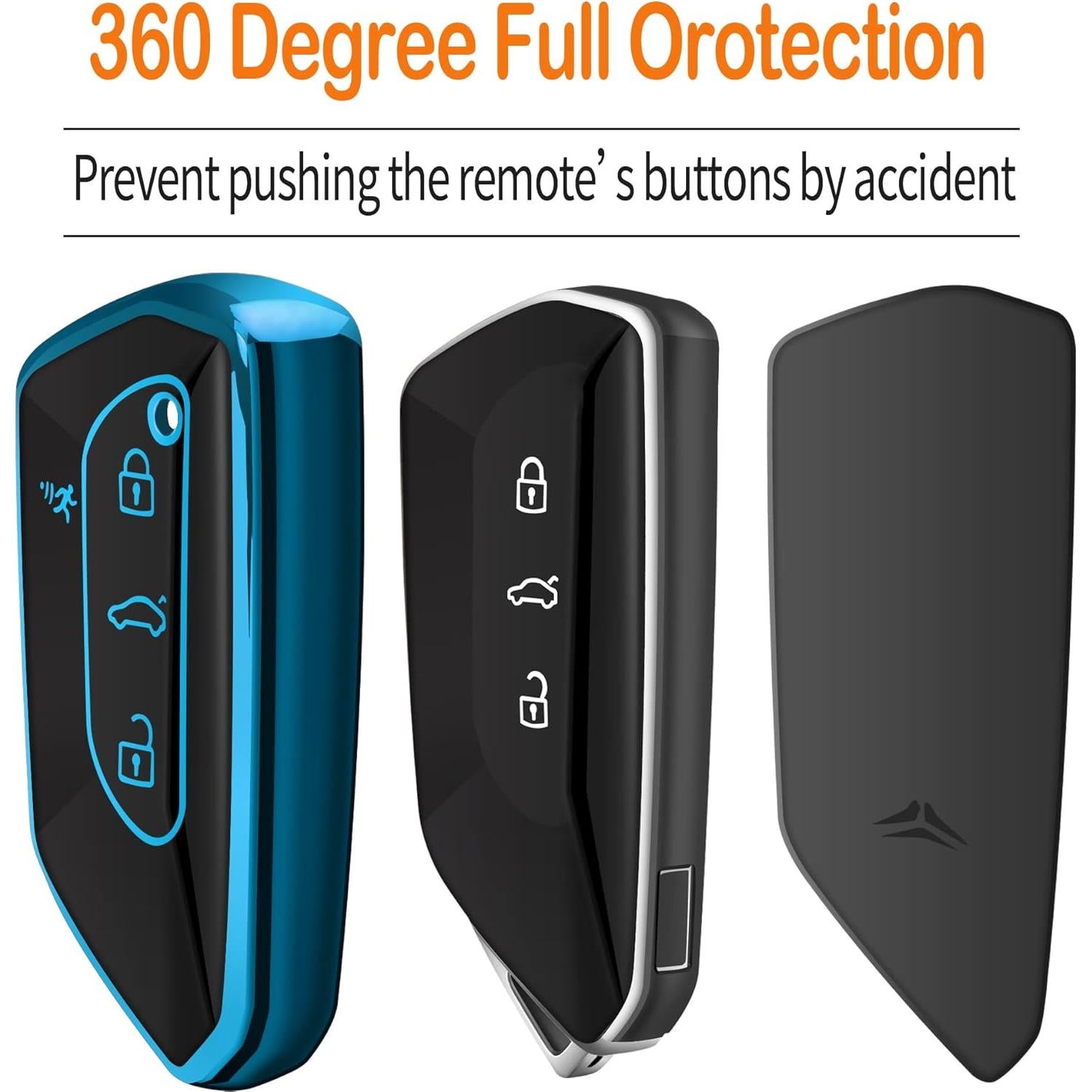 Cubierta de llavero Sindeda para Volkswagen Golf 8 y Skoda Octavia Azul