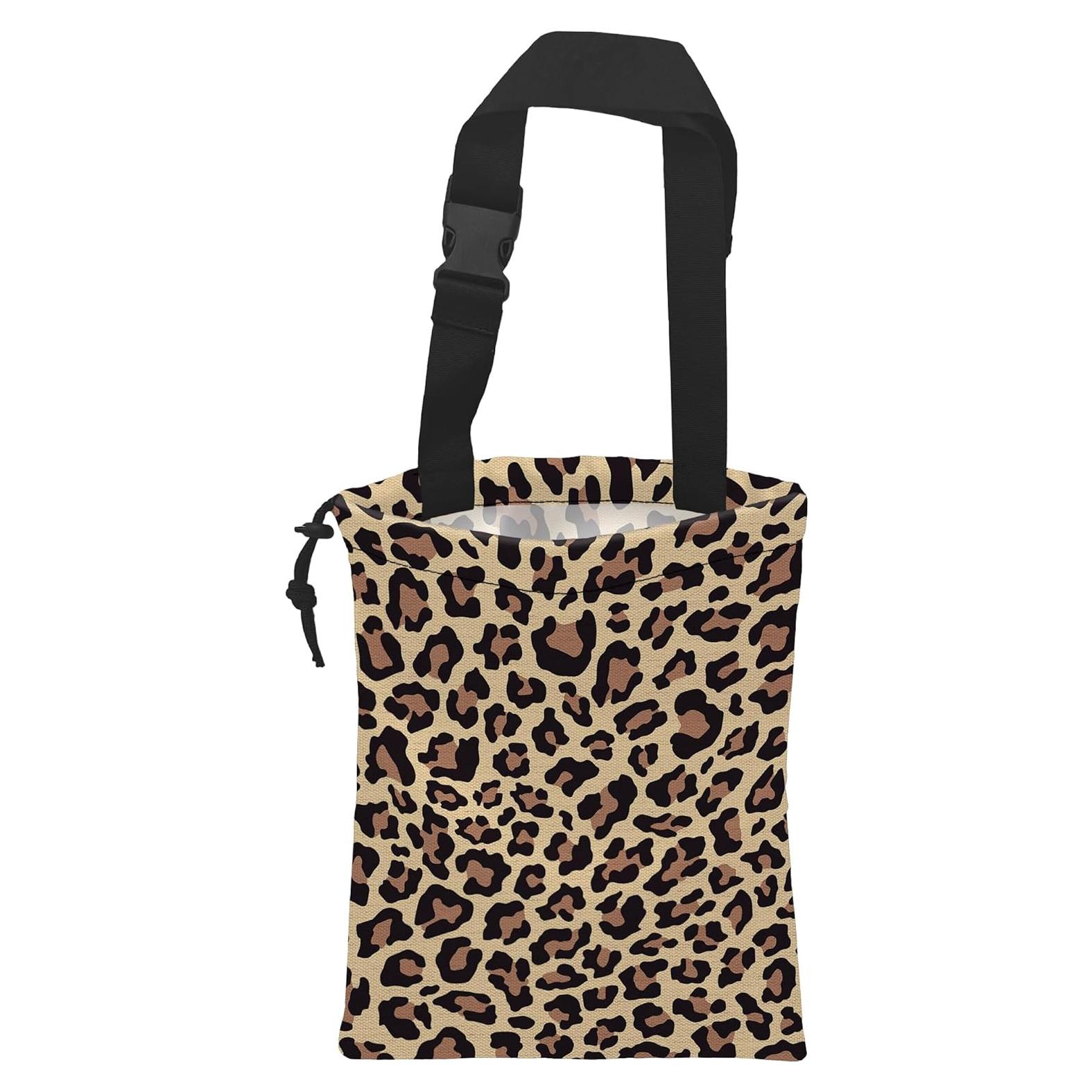Bolsa de Basura Colgante para Auto Ghatobty Leopardo Marrón 27.9x35.1cm