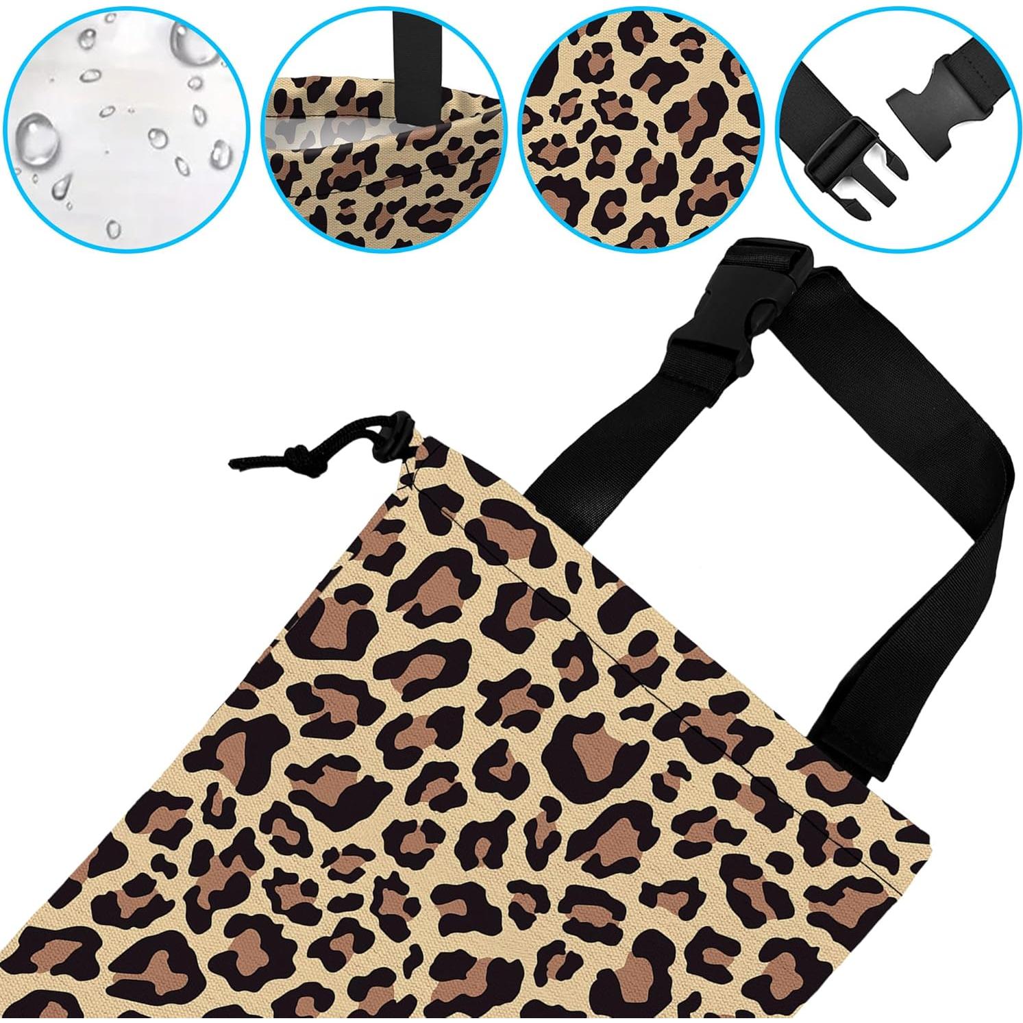 Bolsa de Basura Colgante para Auto Ghatobty Leopardo Marrón 27.9x35.1cm