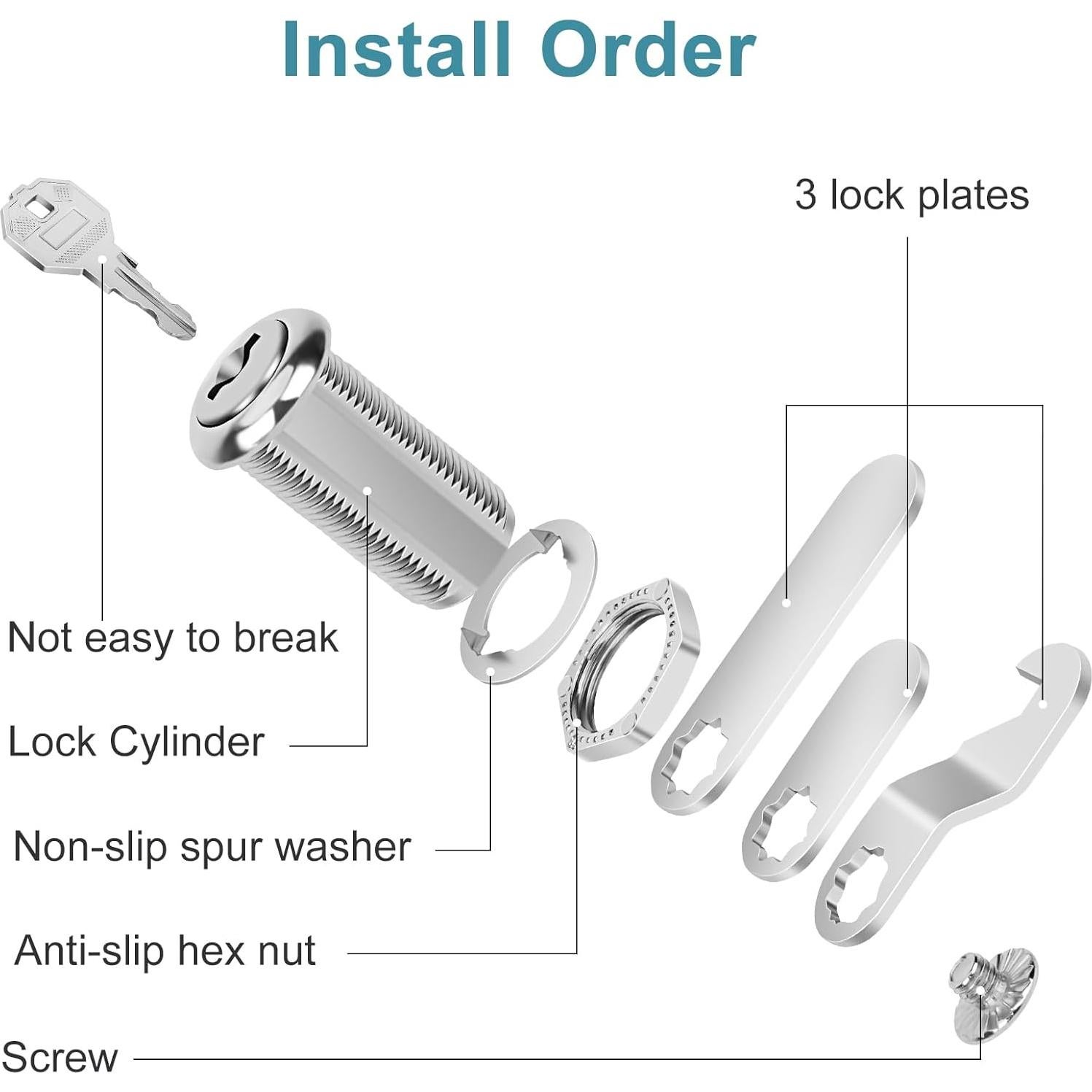 Cerraduras de Gabinete con Llave Diferente Pertinel 1.5" 2 Piezas