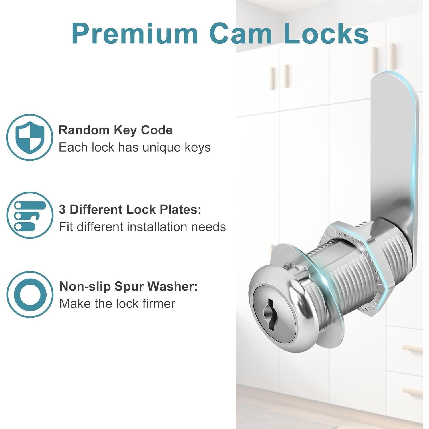 Cerraduras de Gabinete con Llave Diferente Pertinel 1.5" 2 Piezas