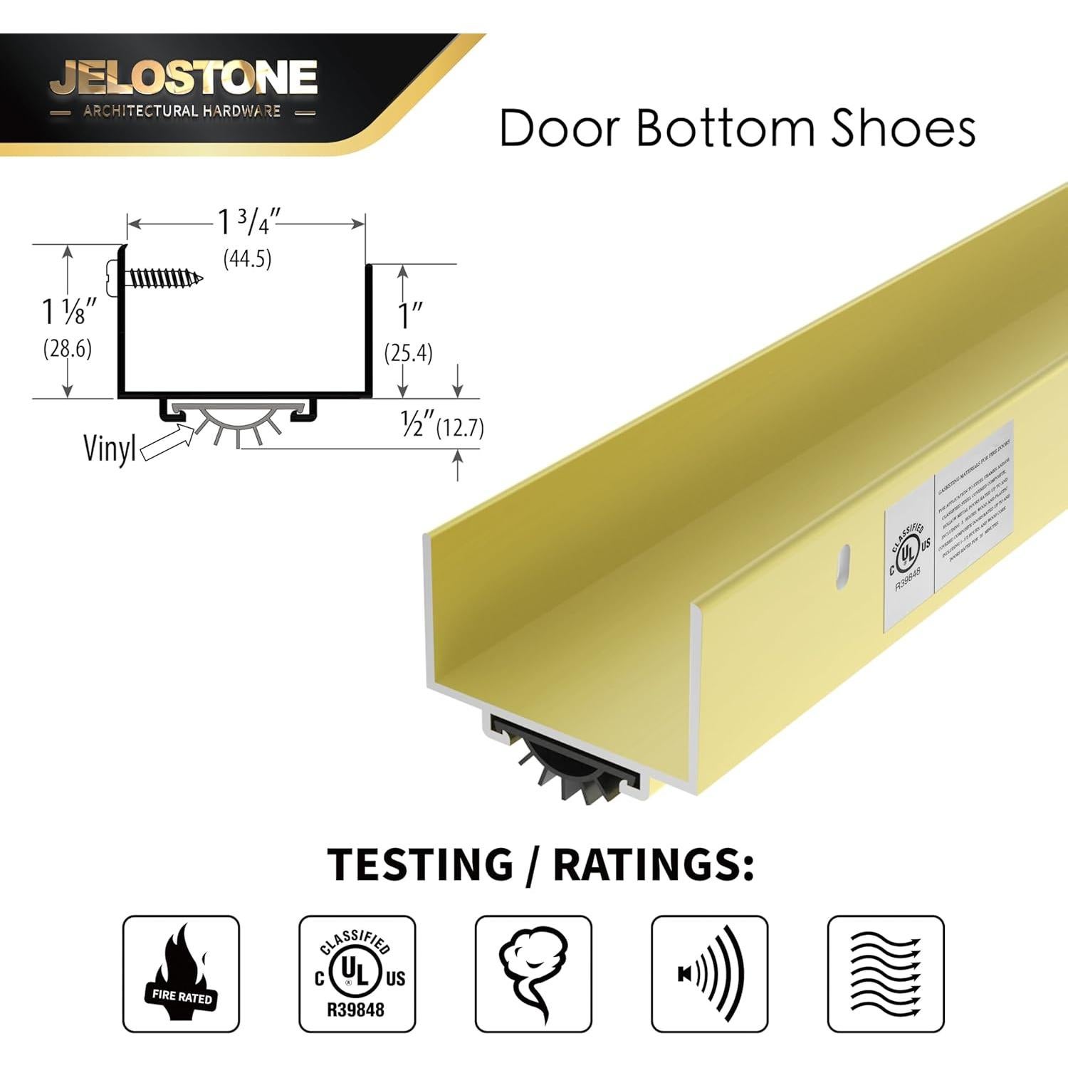 Zapato Inferior de Puerta Aluminio JELOSTONE 91.4 cm Dorado